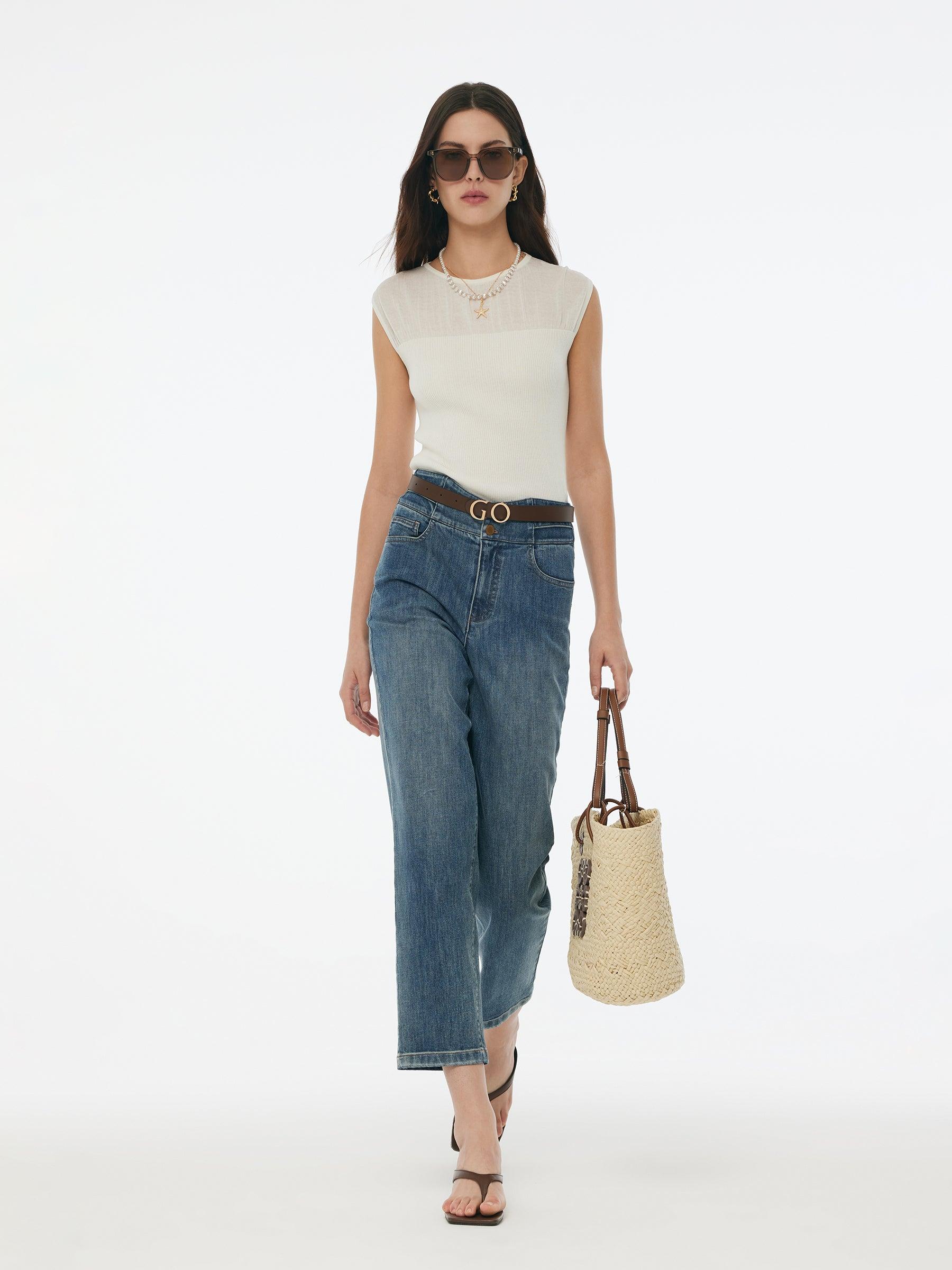 Denim Women Ankle Length Tapered Jeans Product Image