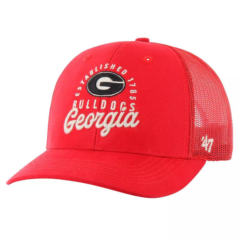 Men's '47 Red Georgia Bulldogs Pitstop Trucker Adjustable Hat Product Image