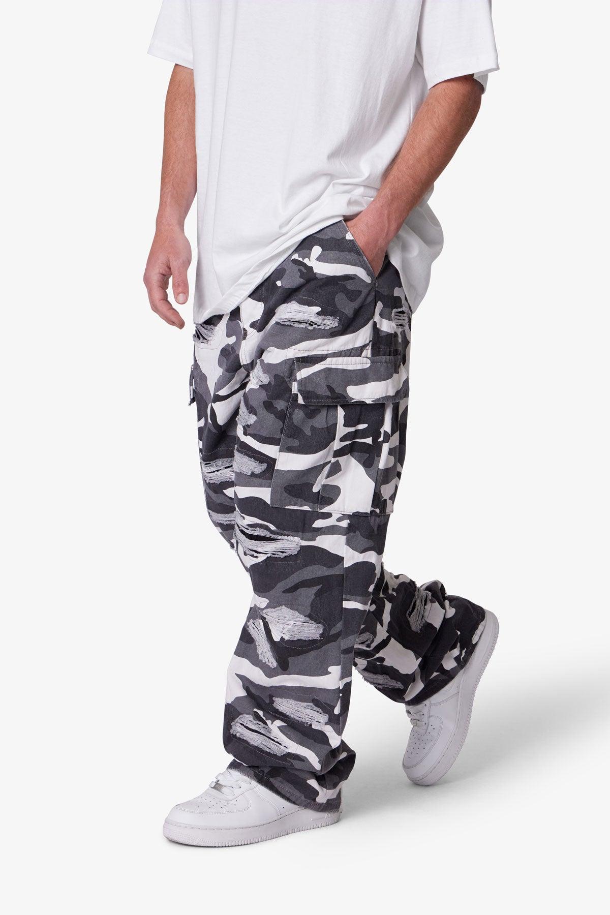 Ultra Baggy Skated Cargo Pants - Black/White Product Image