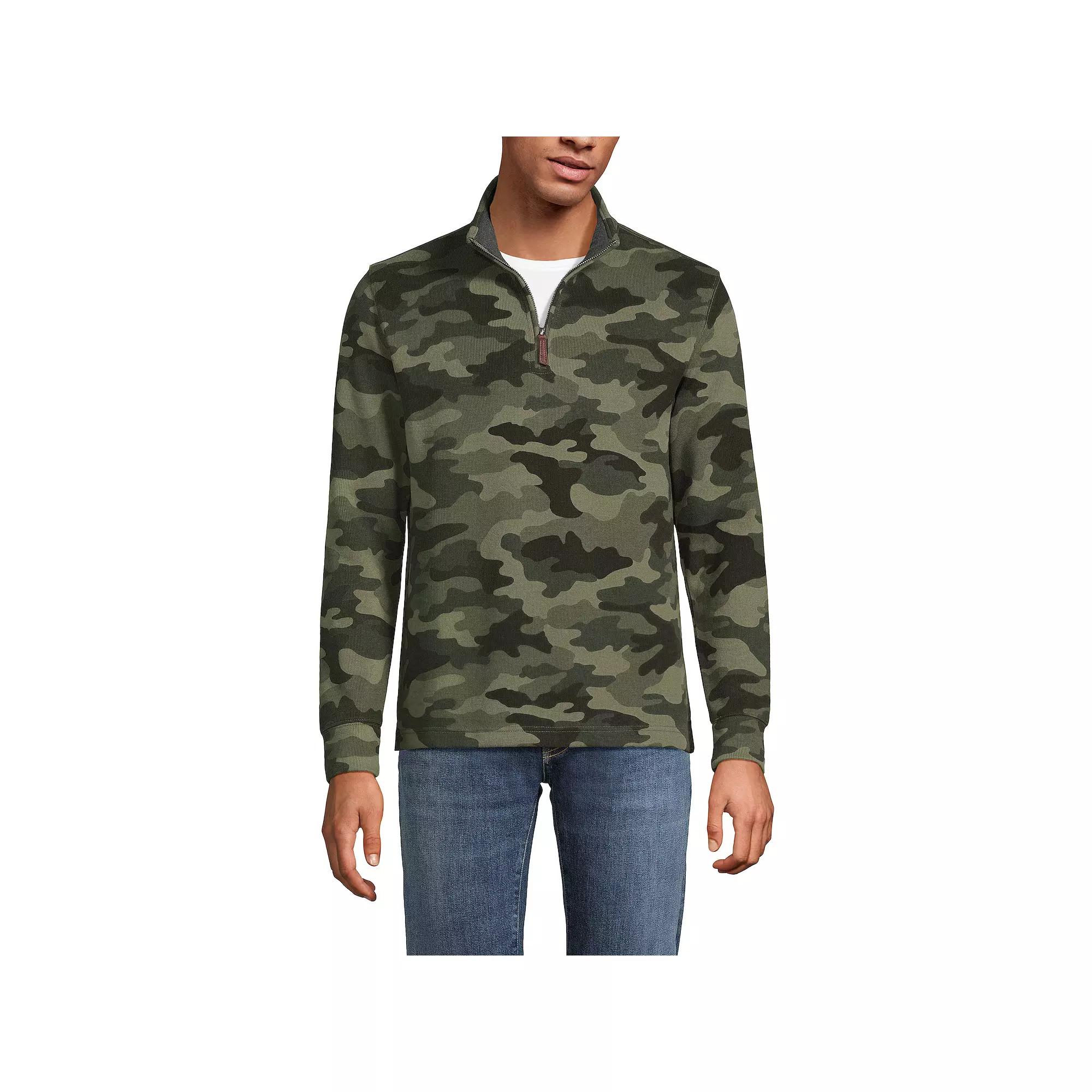 Men's Lands' End Bedford Rib Casual Quarter-Zip Sweater,  Product Image