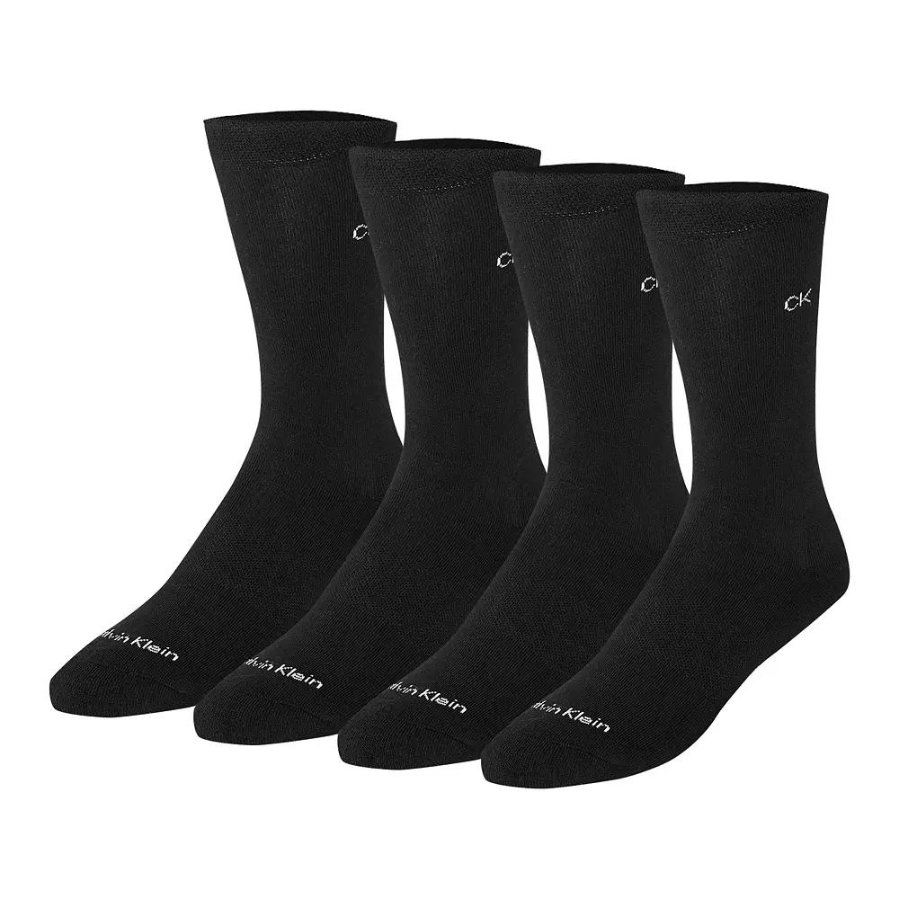 Men's Calvin Klein Hybrid Cushion Dress Sock 4-Pack, Black Product Image