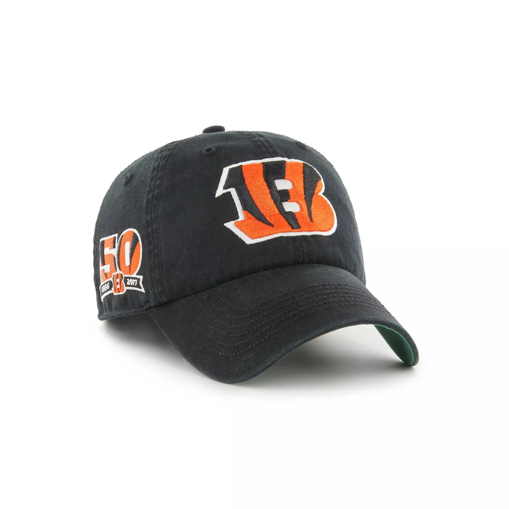 Men's '47 Black Cincinnati Bengals Sure Shot Franchise Fitted Hat,  Product Image