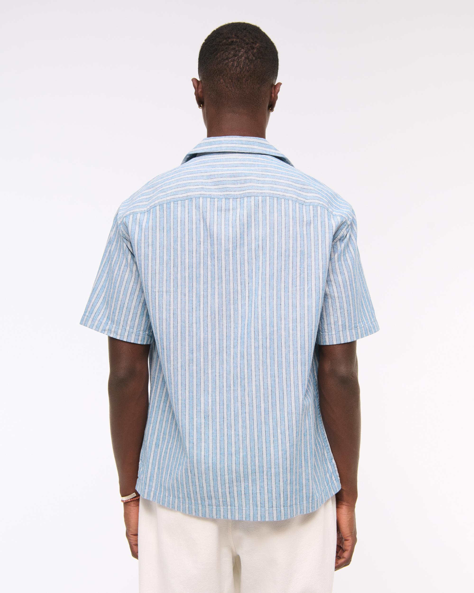 Camp Collar Summer Linen-Blend Shirt Product Image