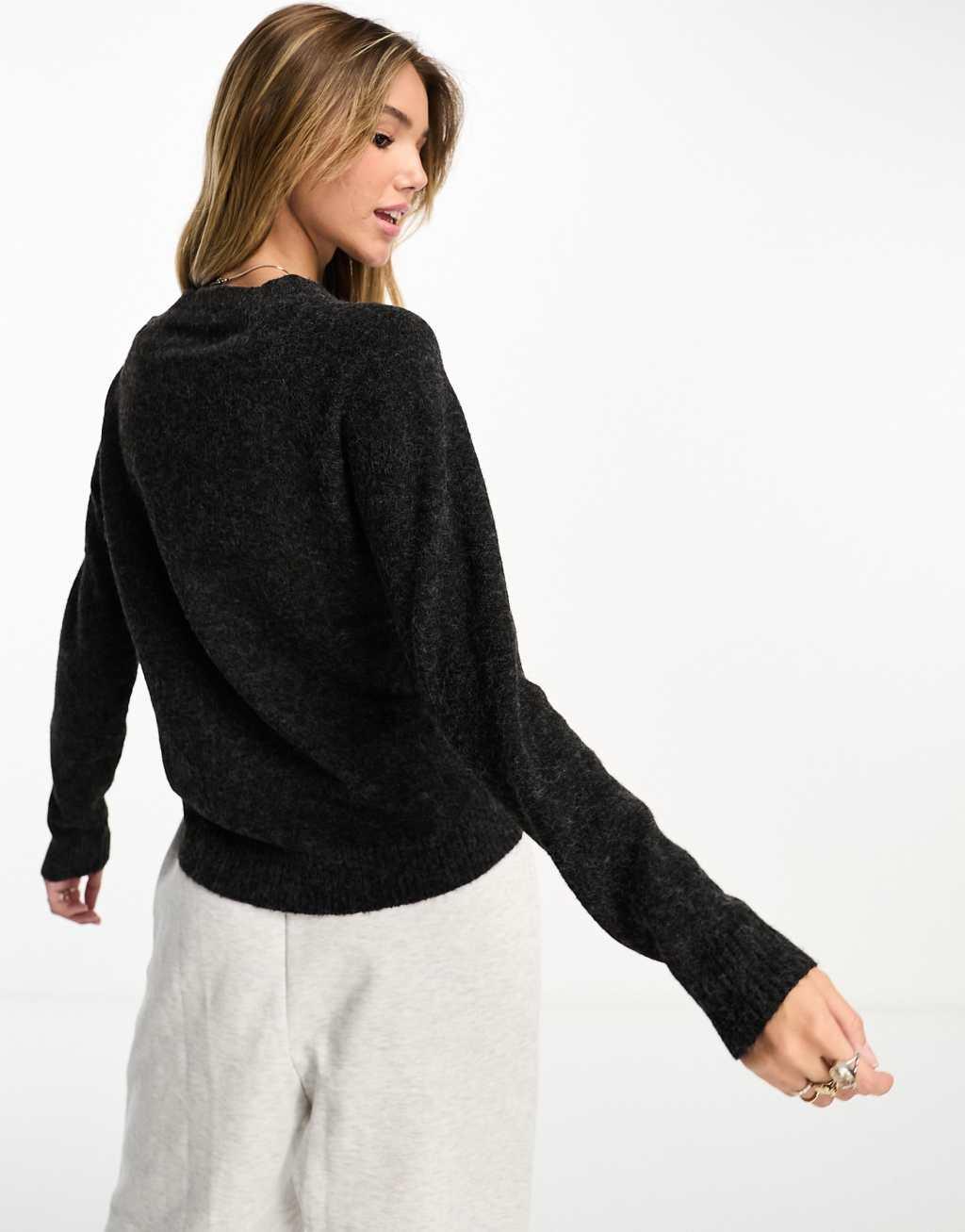 Vero Moda round neck knitted sweater melange Product Image