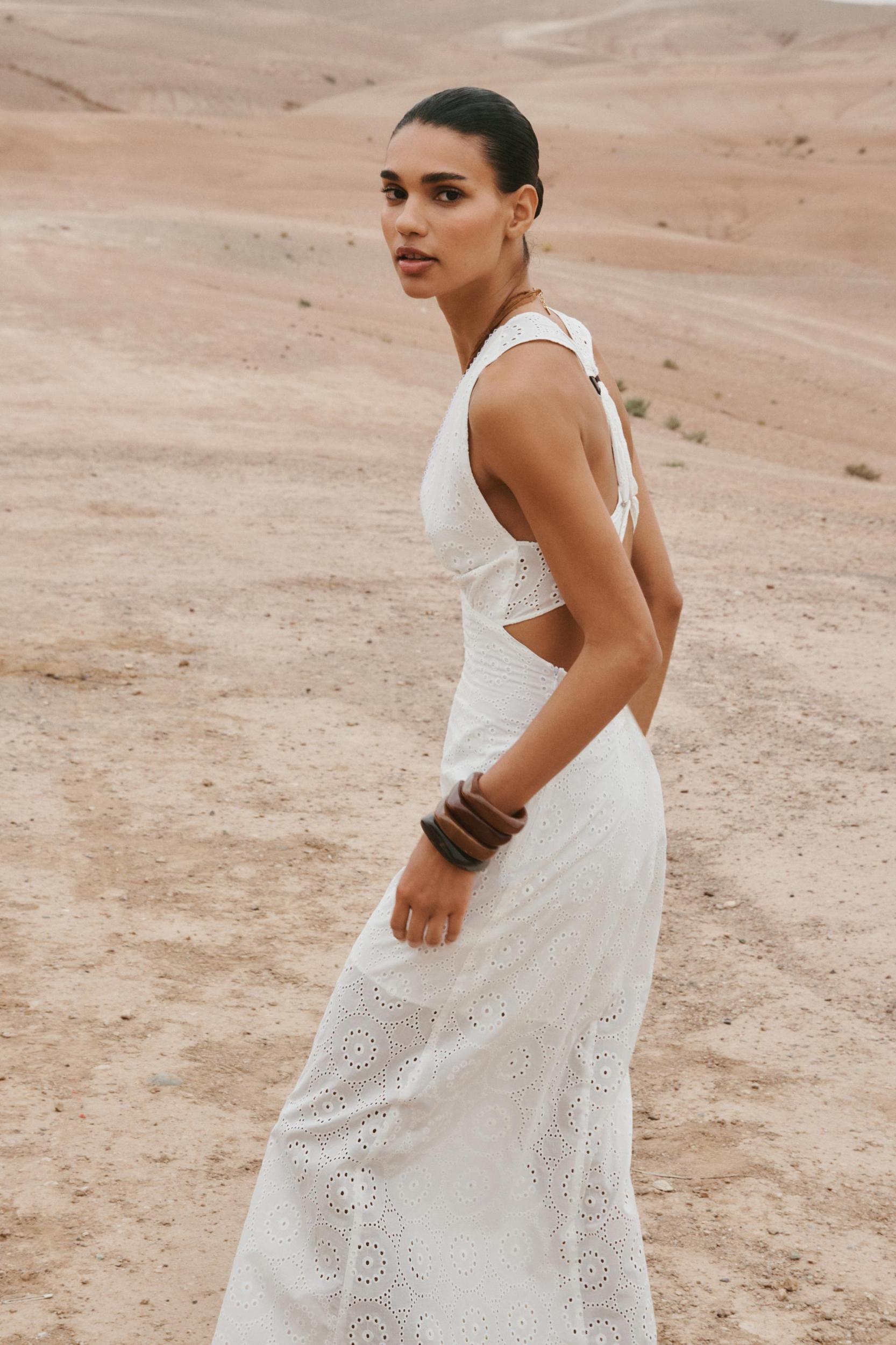 EMBROIDERED MIDI DRESS Product Image