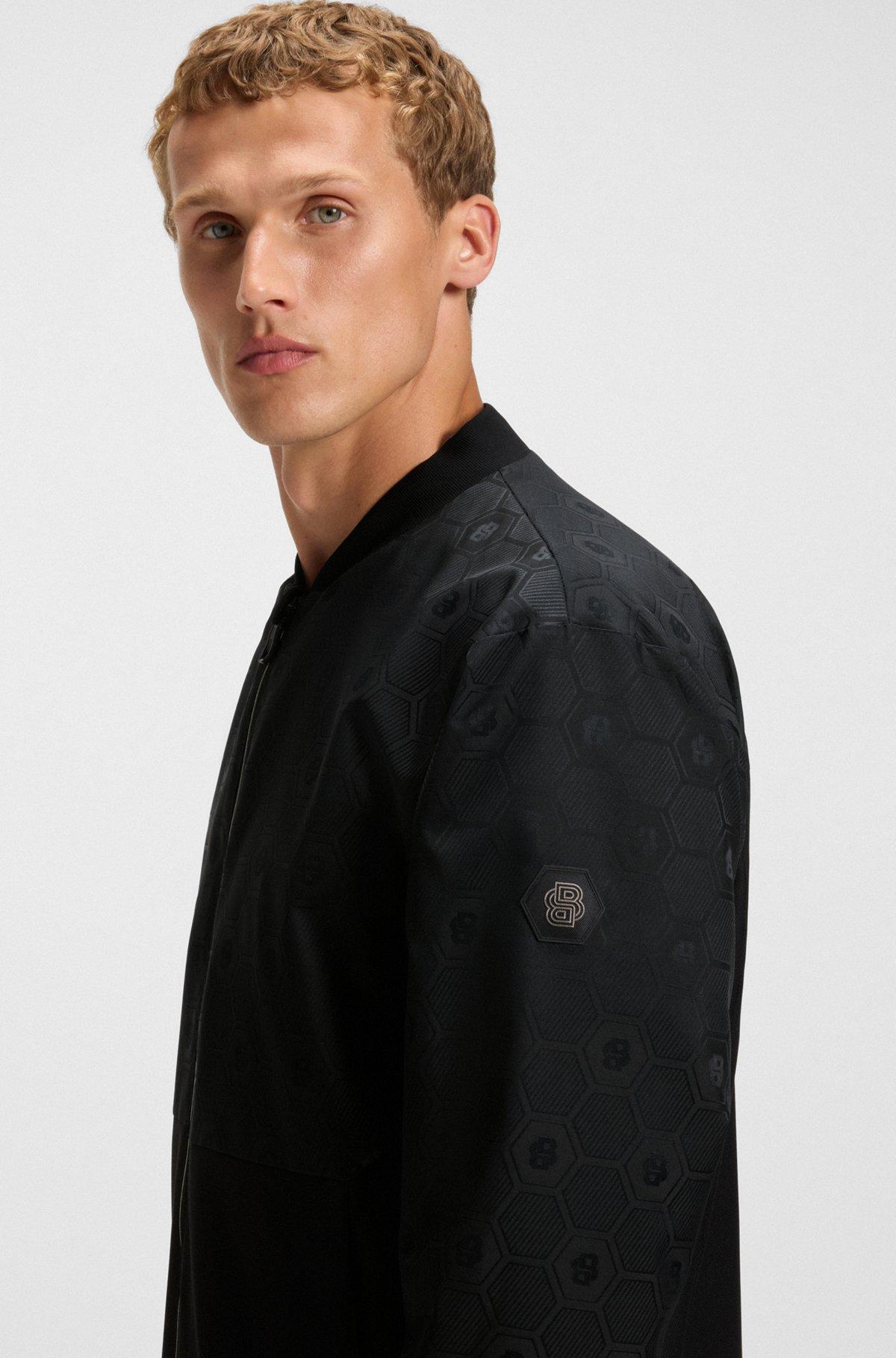 Water-repellent bomber jacket with Double B monogram jacquard Product Image