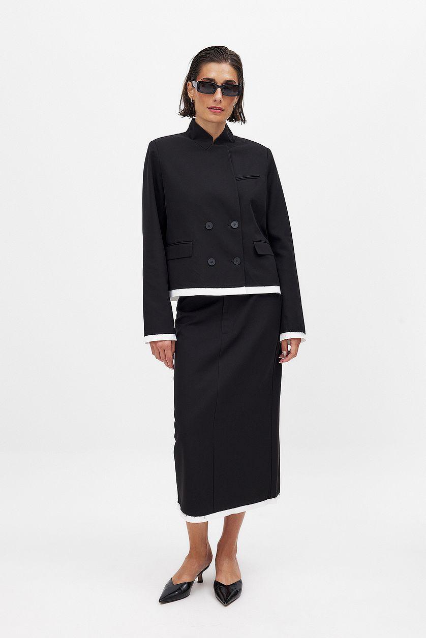 Oversized Contrast Detail Blazer Product Image