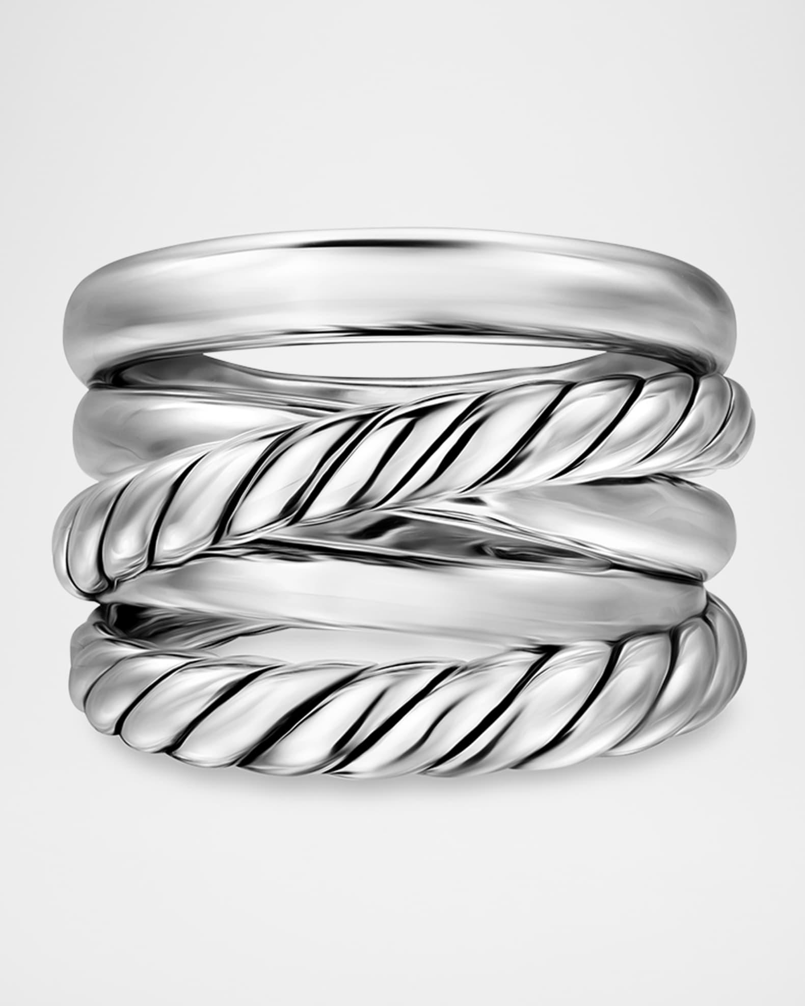 Crossover 5 Row Ring in Silver, 17.5mm Product Image