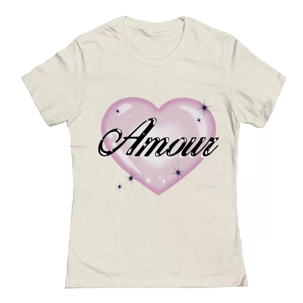 Junior's Grayson Threads The Label Airbrush Heart Valentine's Day Graphic Tee, Women's,  Product Image