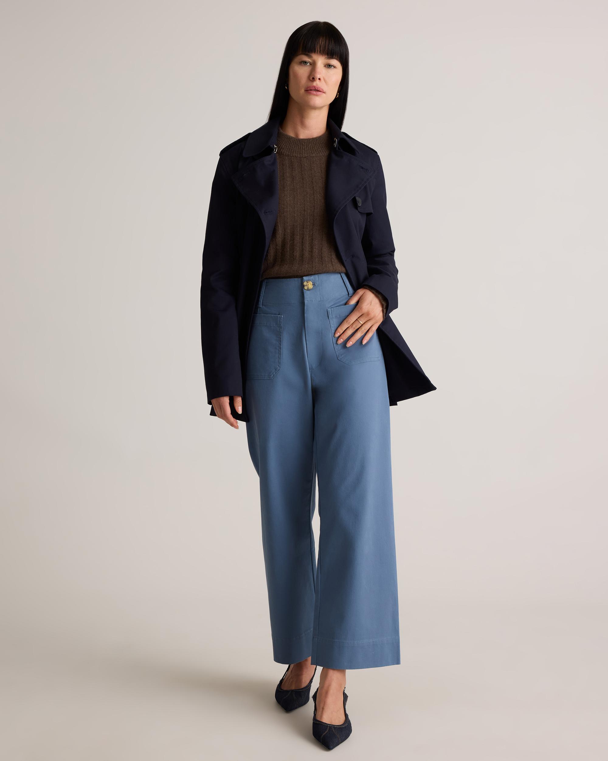 Quince | Women's Organic Stretch Cotton Chino Cropped Wide Leg Pants Organic Cotton Product Image