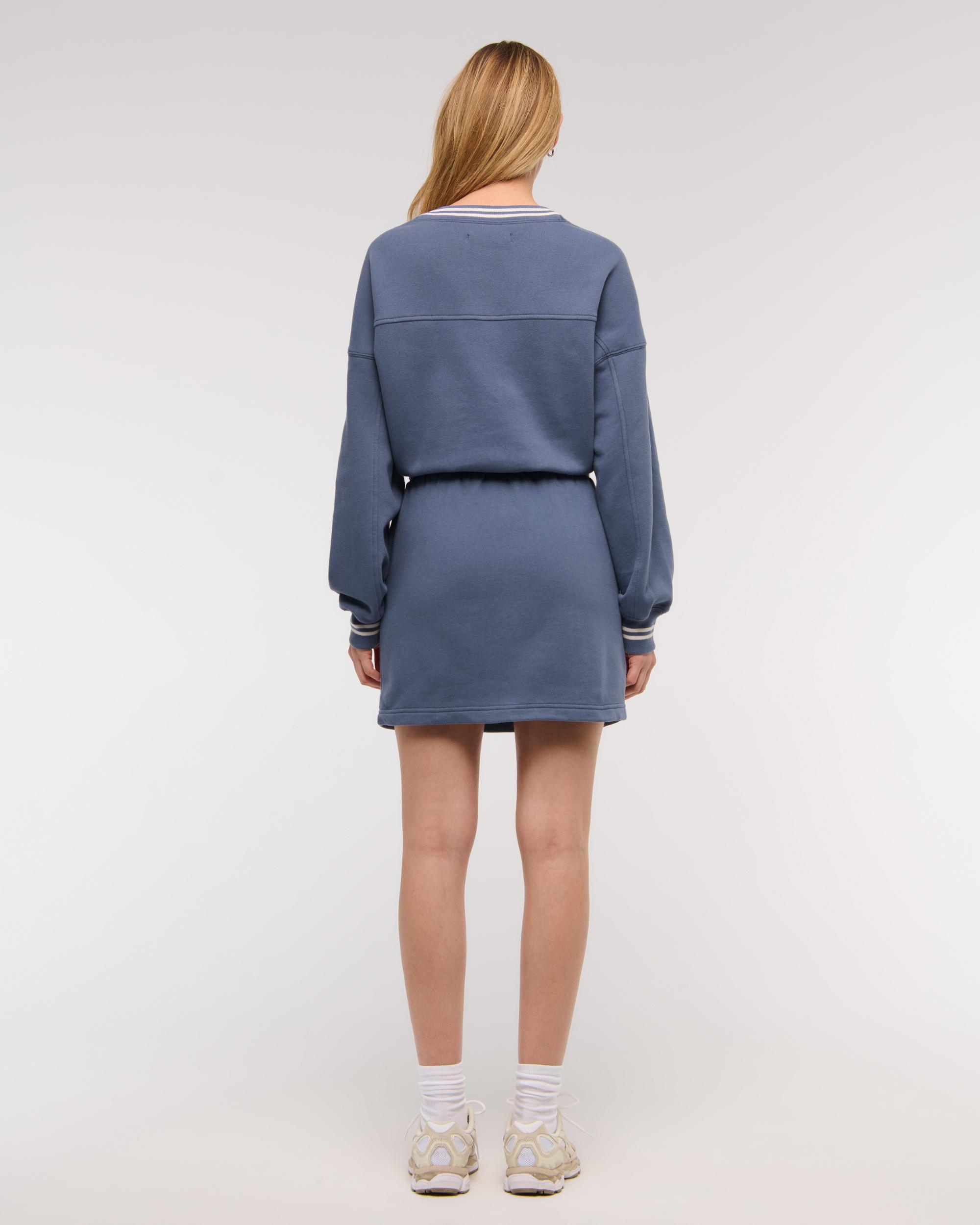 Fleece V-Neck Mini Dress Product Image