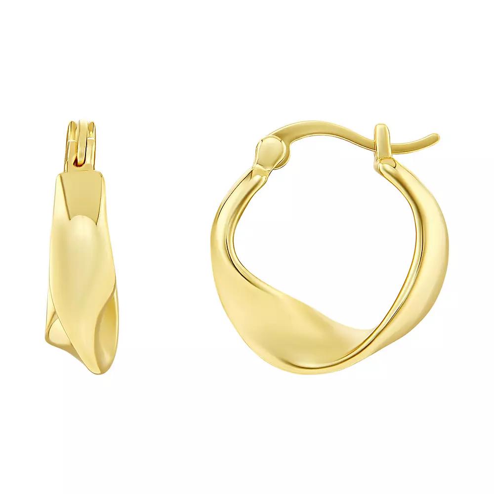 PRIMROSE 14k Gold Flash Plated Polished Twist Hoop Earrings, Women's, Gold Tone Product Image
