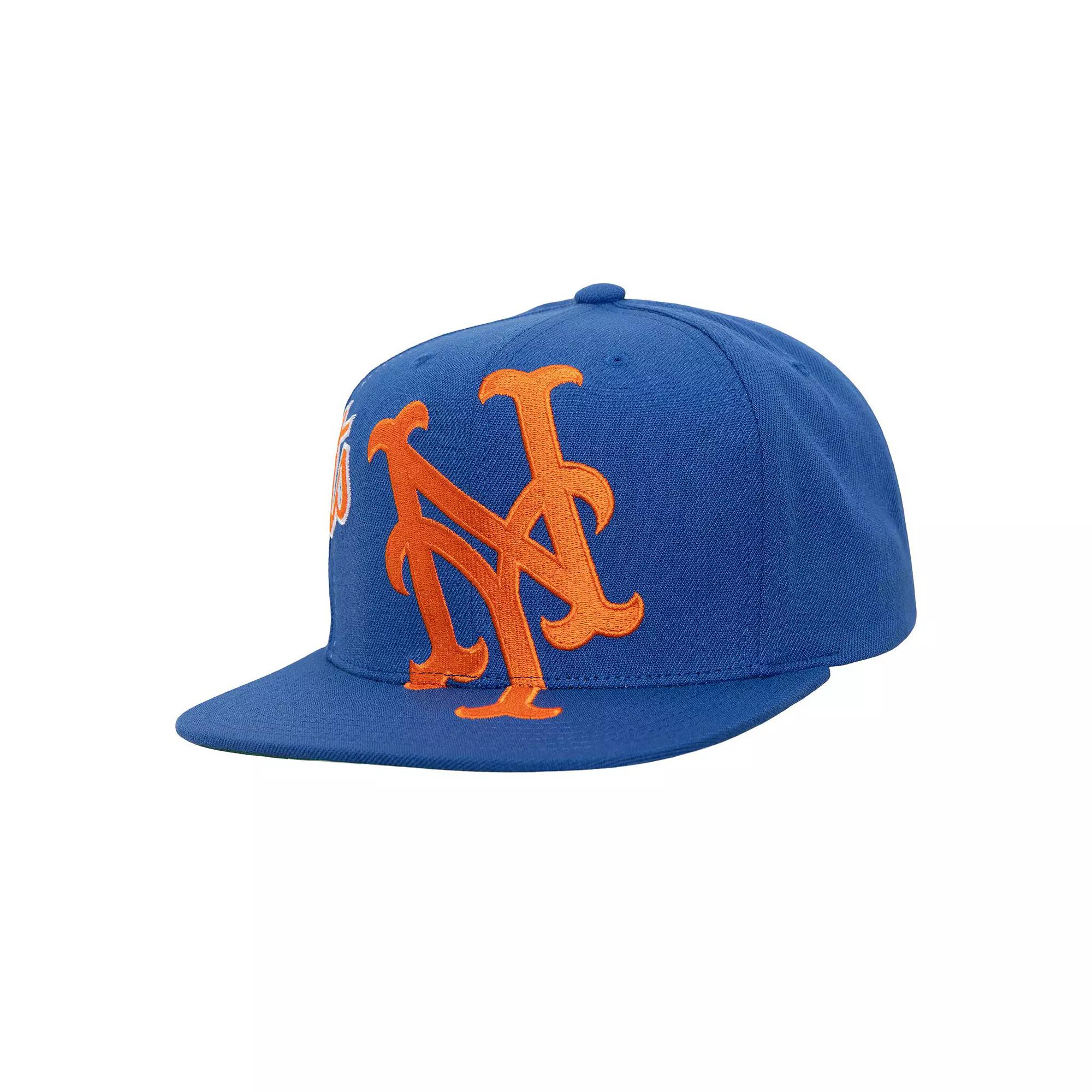 Men's Mitchell & Ness  Blue New York Mets Big Time Snapback Hat Product Image