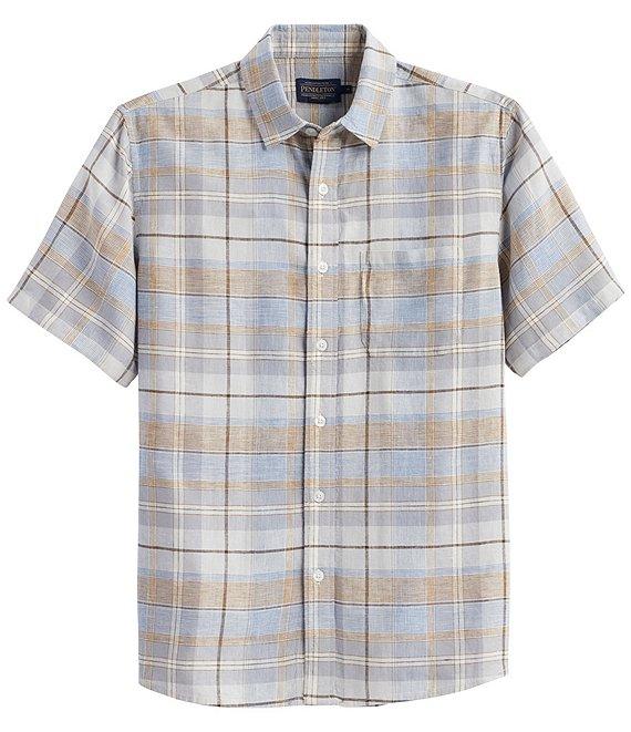 Pendleton Dawson Linen Plaid Short Sleeve Woven Shirt Product Image