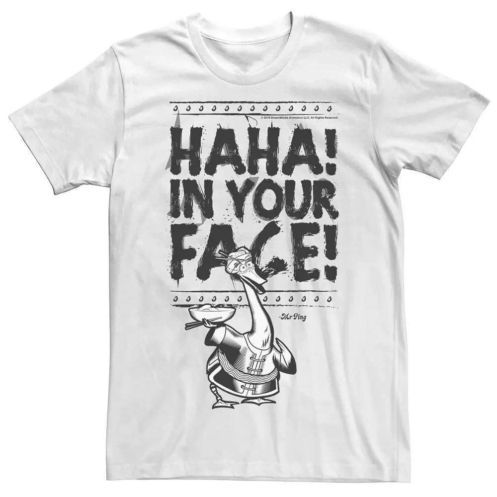 Men's Kung Fu Panda Mr. Ping Haha In Your Face Sketch Tee, Size: 3XL, White Product Image