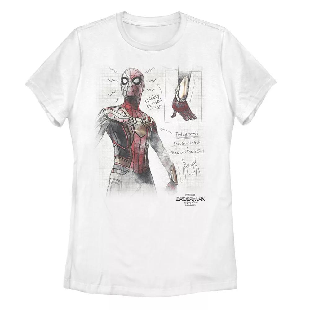 Juniors' Marvel Spider-Man No Way Home Graph Sketch Tee, Girl's,  Product Image