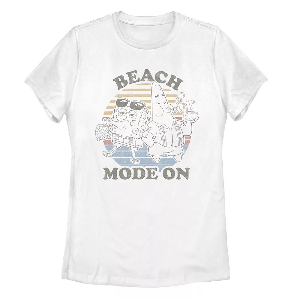 Men's Spongebob Squarepants Beach Mode On Faded Retro Tee,  Product Image