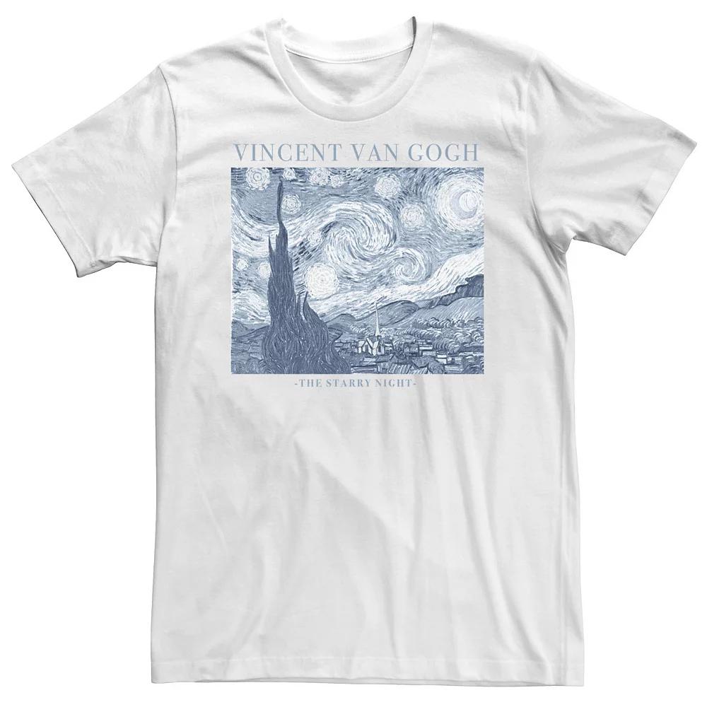 Big & Tall Trendy Vincent van Gogh "The Starry Night" Tee, Men's, Size: 4XLT, White Product Image