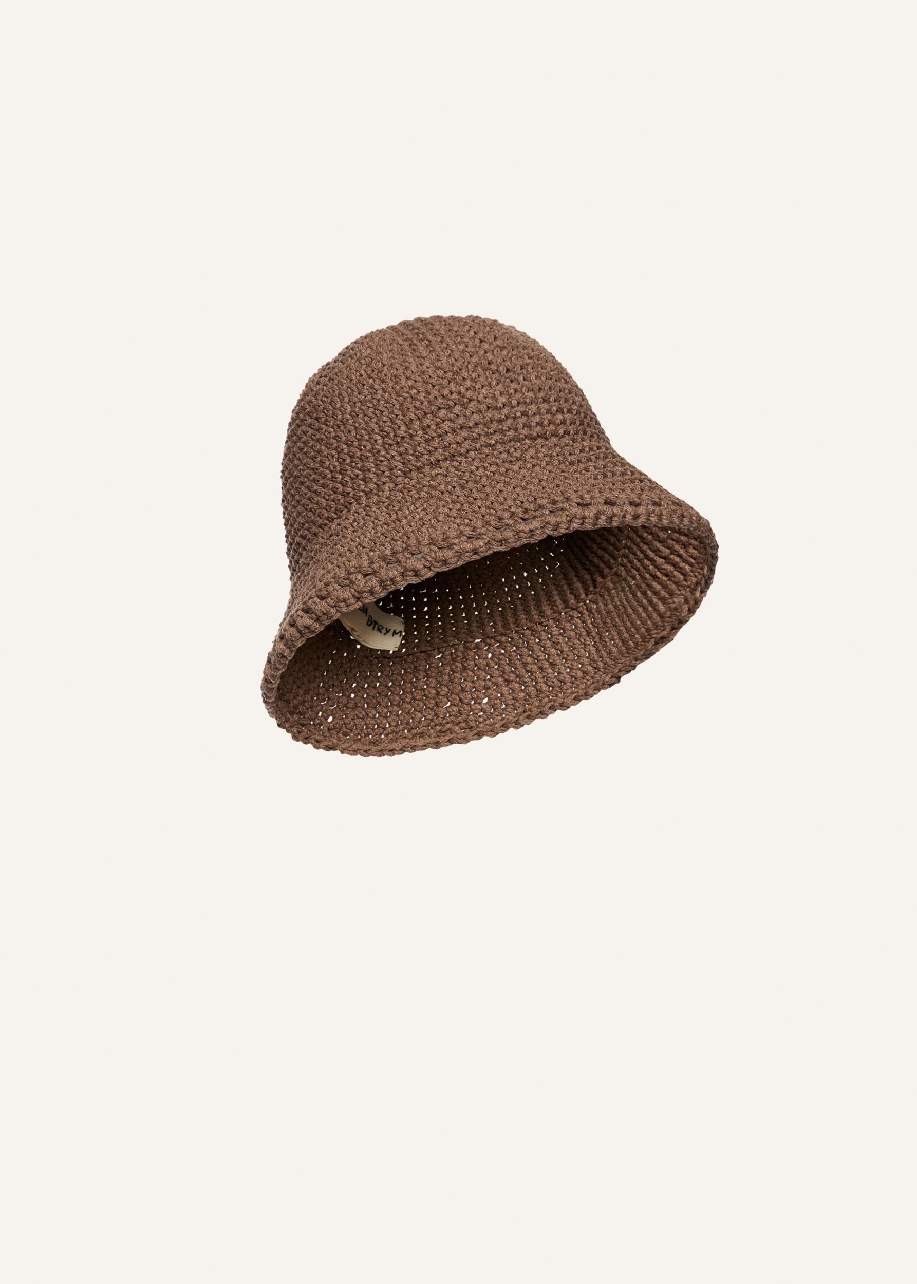 Crochet bucket hat in brown Product Image