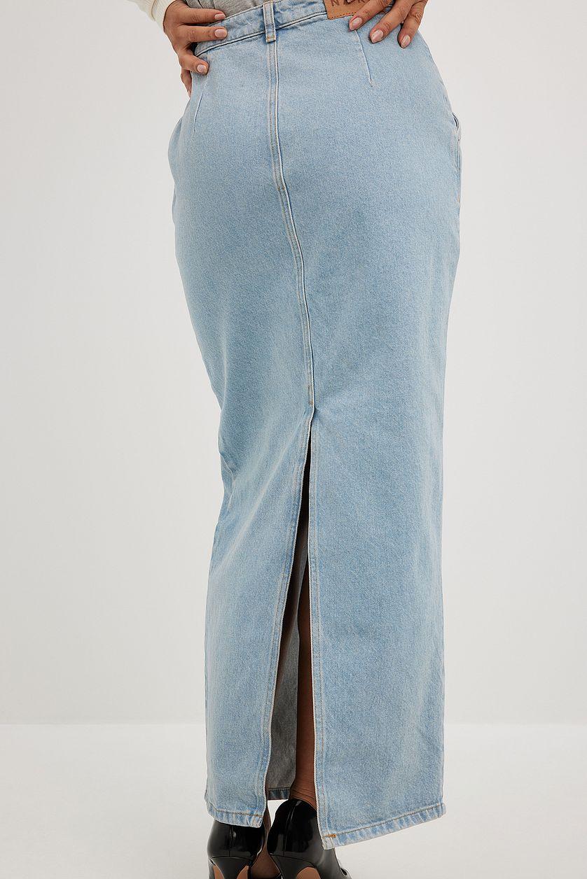 Slit Detailed Maxi Denim Skirt Product Image