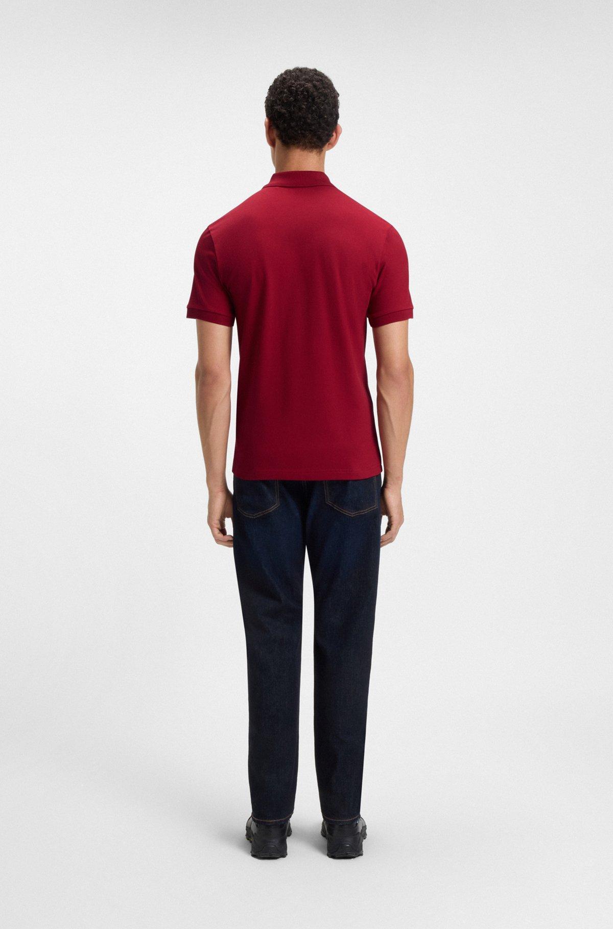 Cotton polo shirt with herringbone structure Product Image