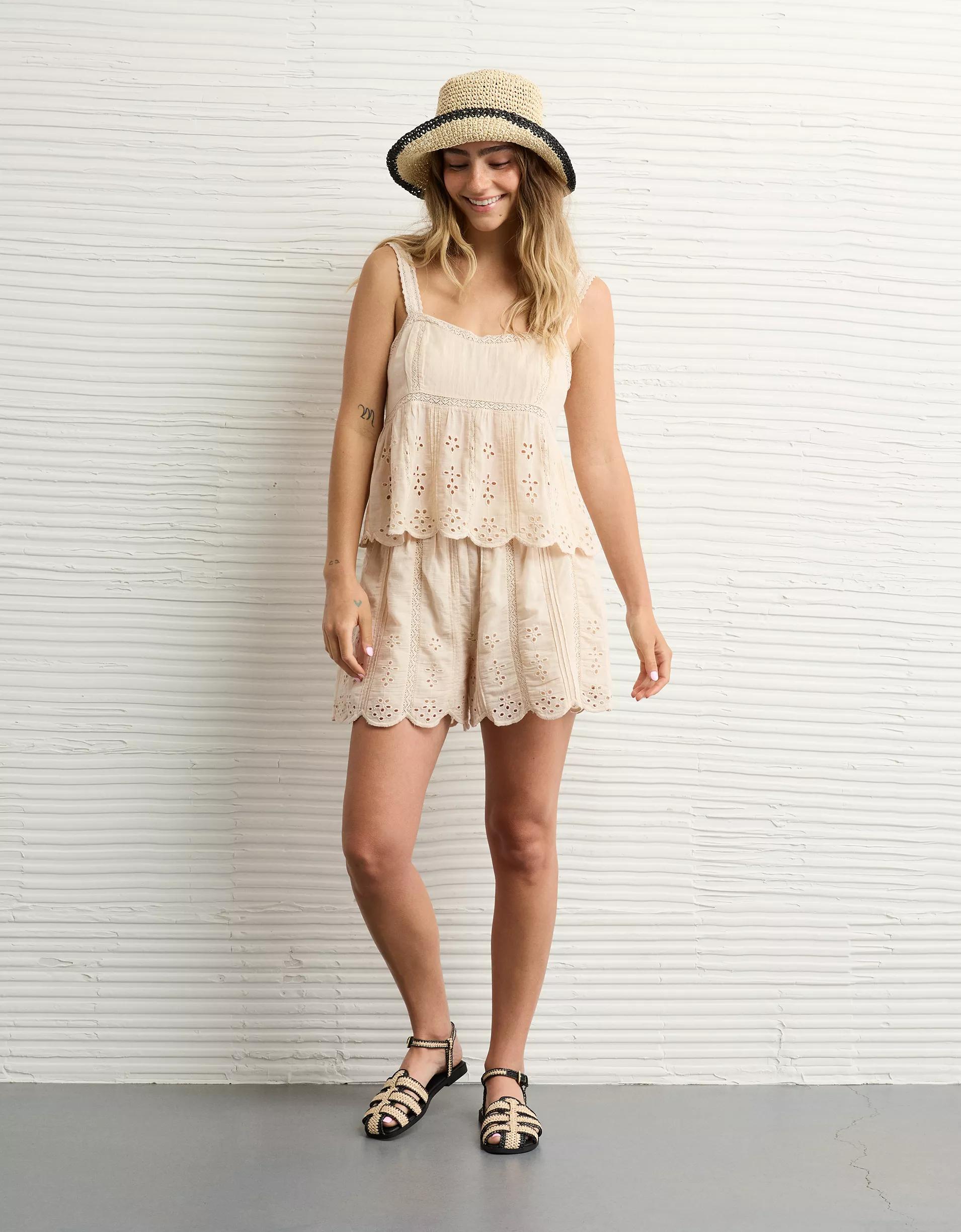 AE High-Waisted Eyelet Short Product Image