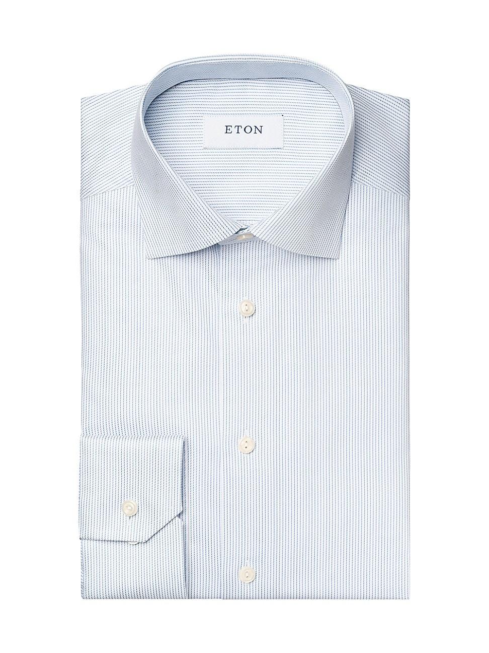 Mens Slim-Fit Striped Twill Shirt Product Image