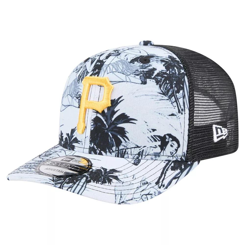 Men's New Era Black Pittsburgh Pirates Hula Trucker 9SEVENTY Adjustable Hat Product Image