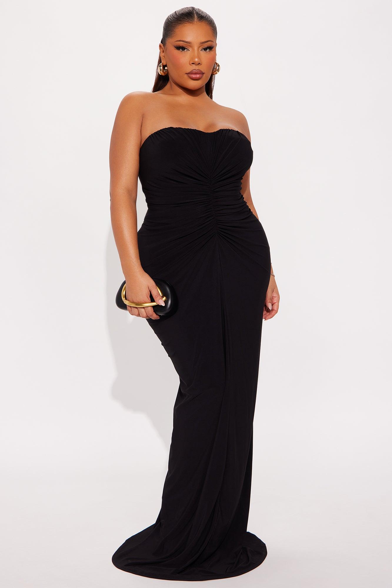 Melody Ruched Maxi Dress - Black Female Product Image