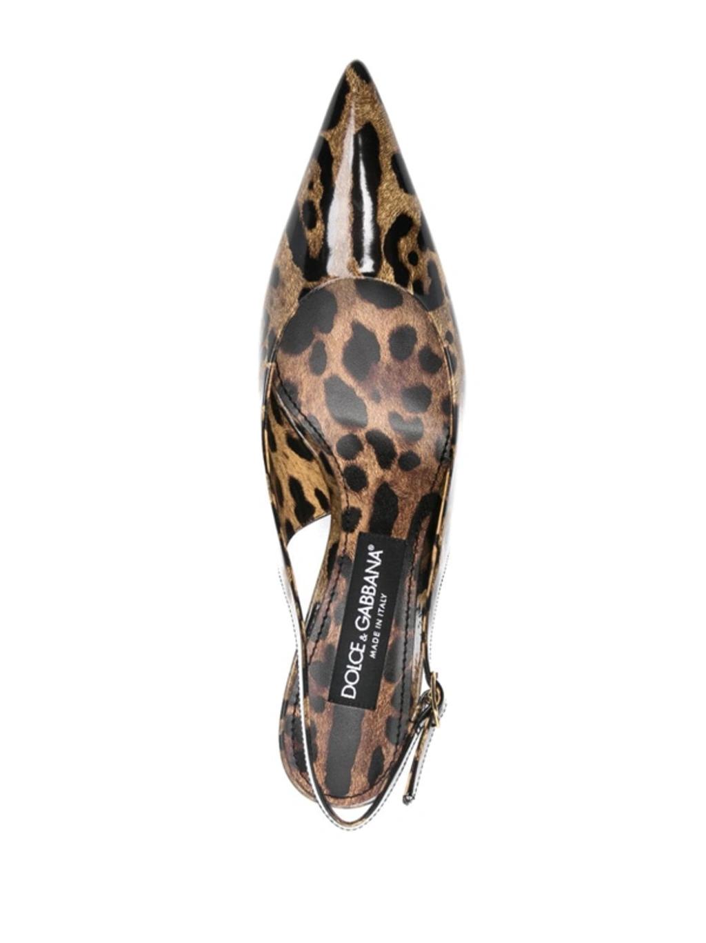 DOLCE & GABBANA Luxurious Leopard Printed Slingback Pumps For Women In Lavender Product Image