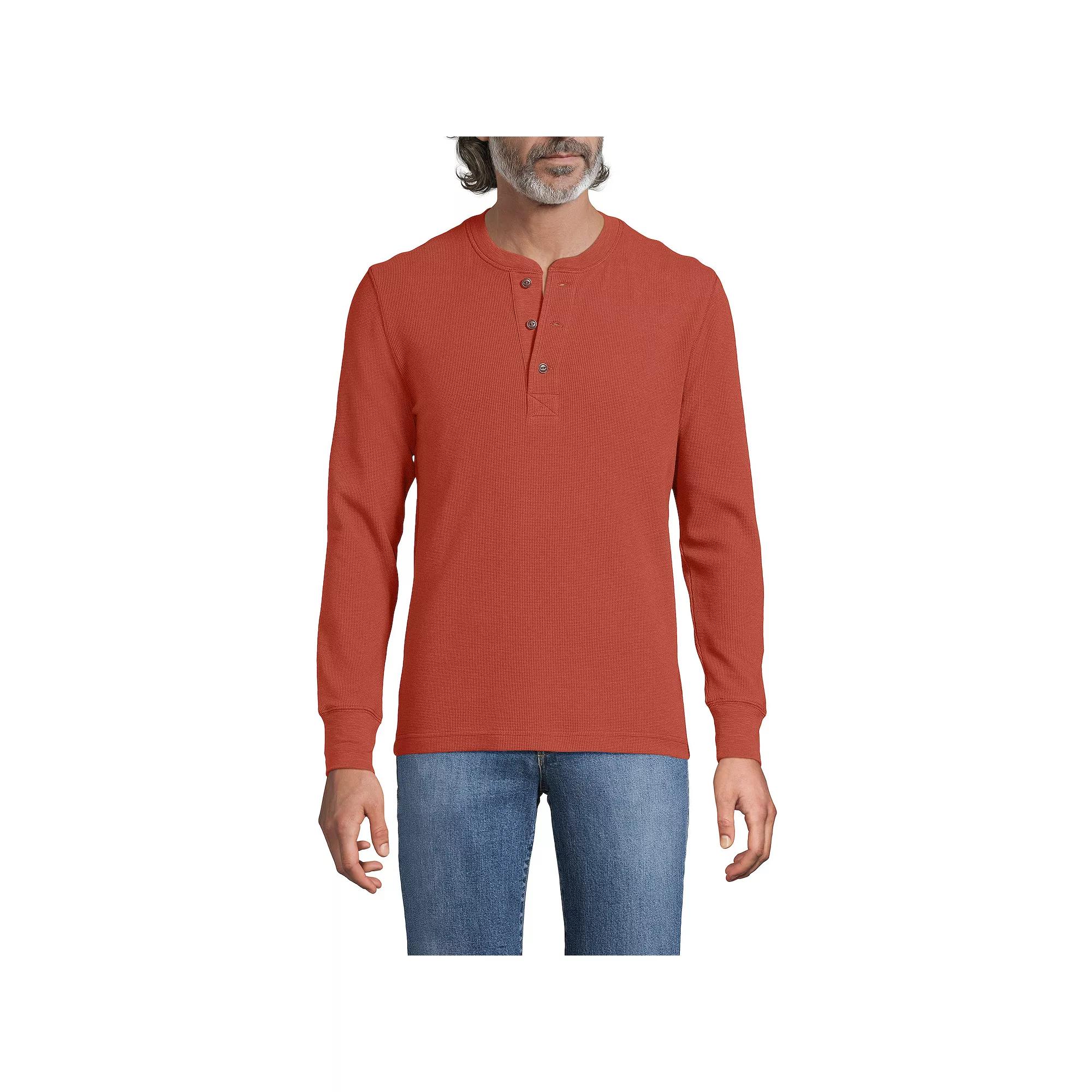 Men's Lands' End Comfort-First Regular-Fit Thermal Waffle Henley,  Product Image