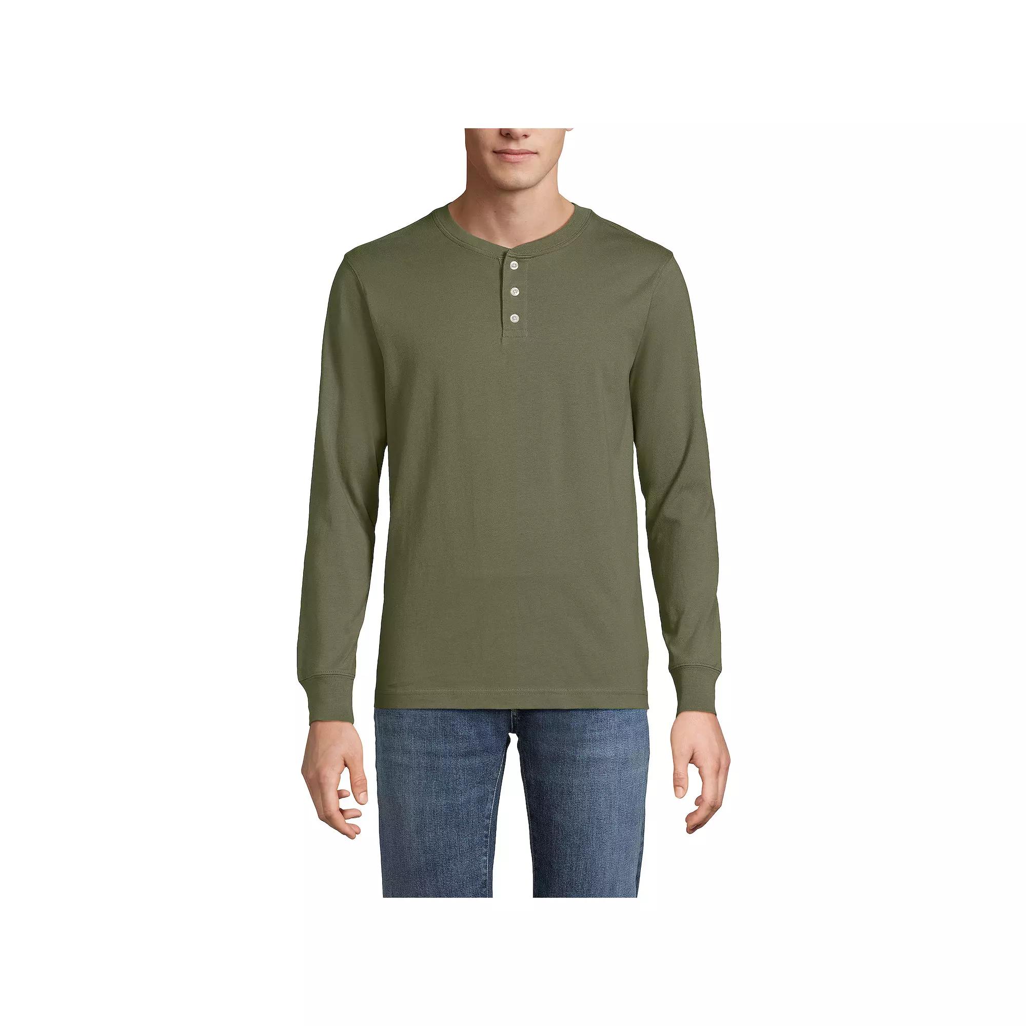 Big & Tall Lands' End Super-T Henley, Men's,  Product Image