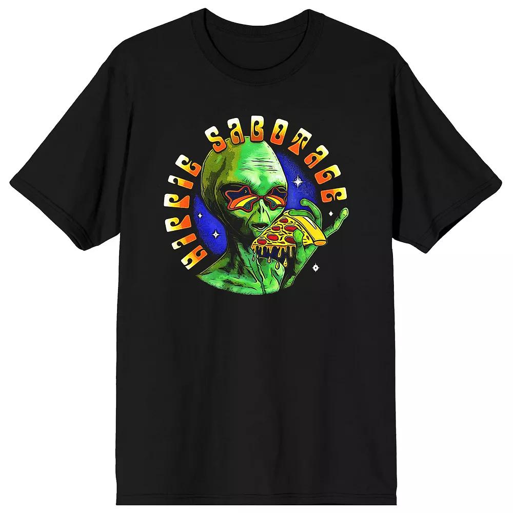 Men's Hippie Sabotage Alien Eating Short Sleeve Graphic Tee, Size: Medium, Black Product Image
