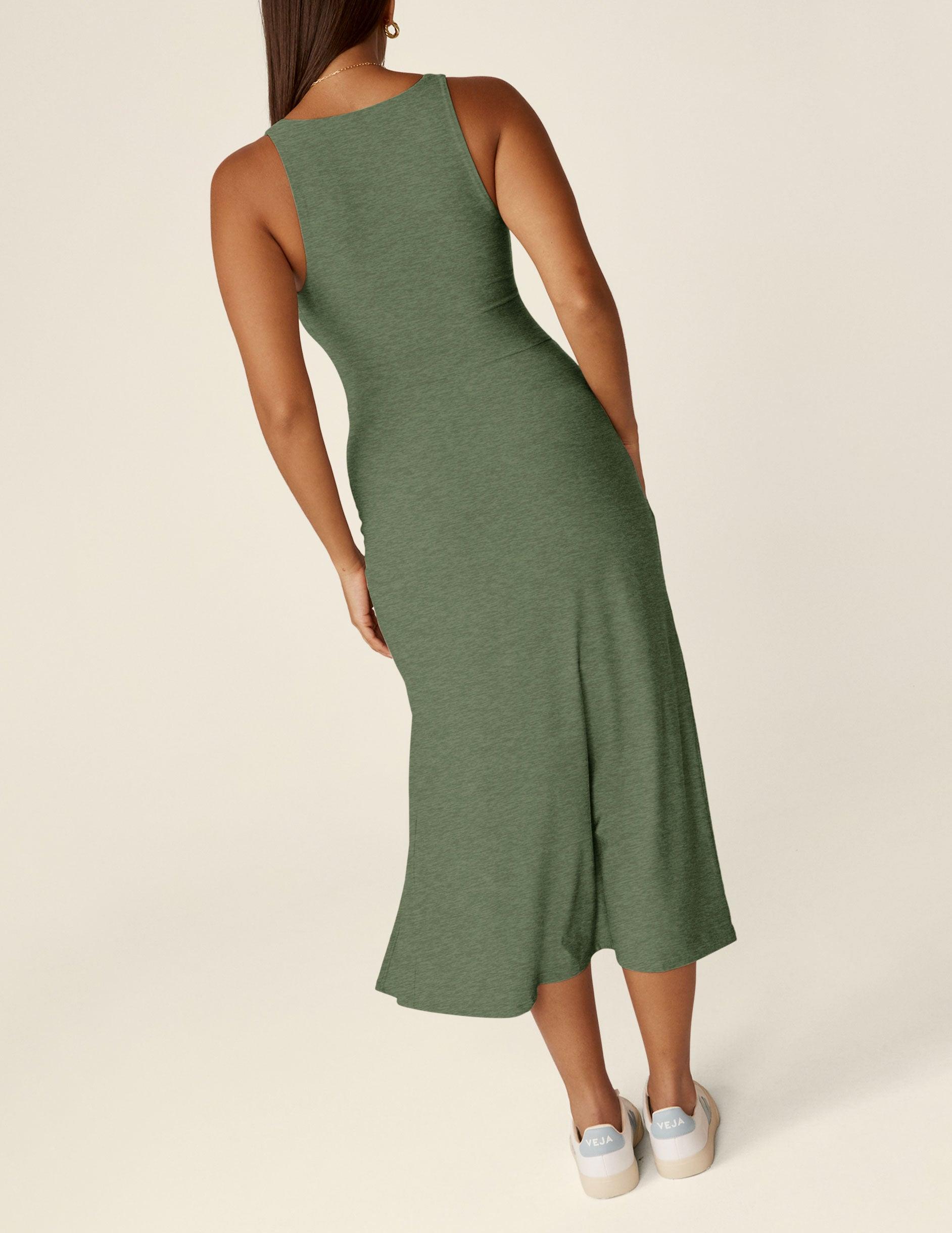 Featherweight Square Neck Slit Midi Dress Product Image