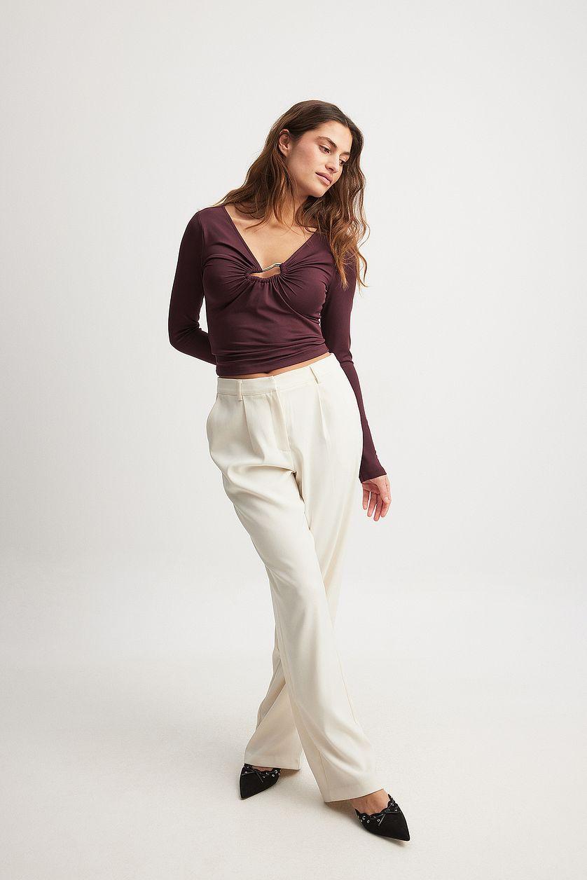 Long Sleeve Buckle Top Product Image