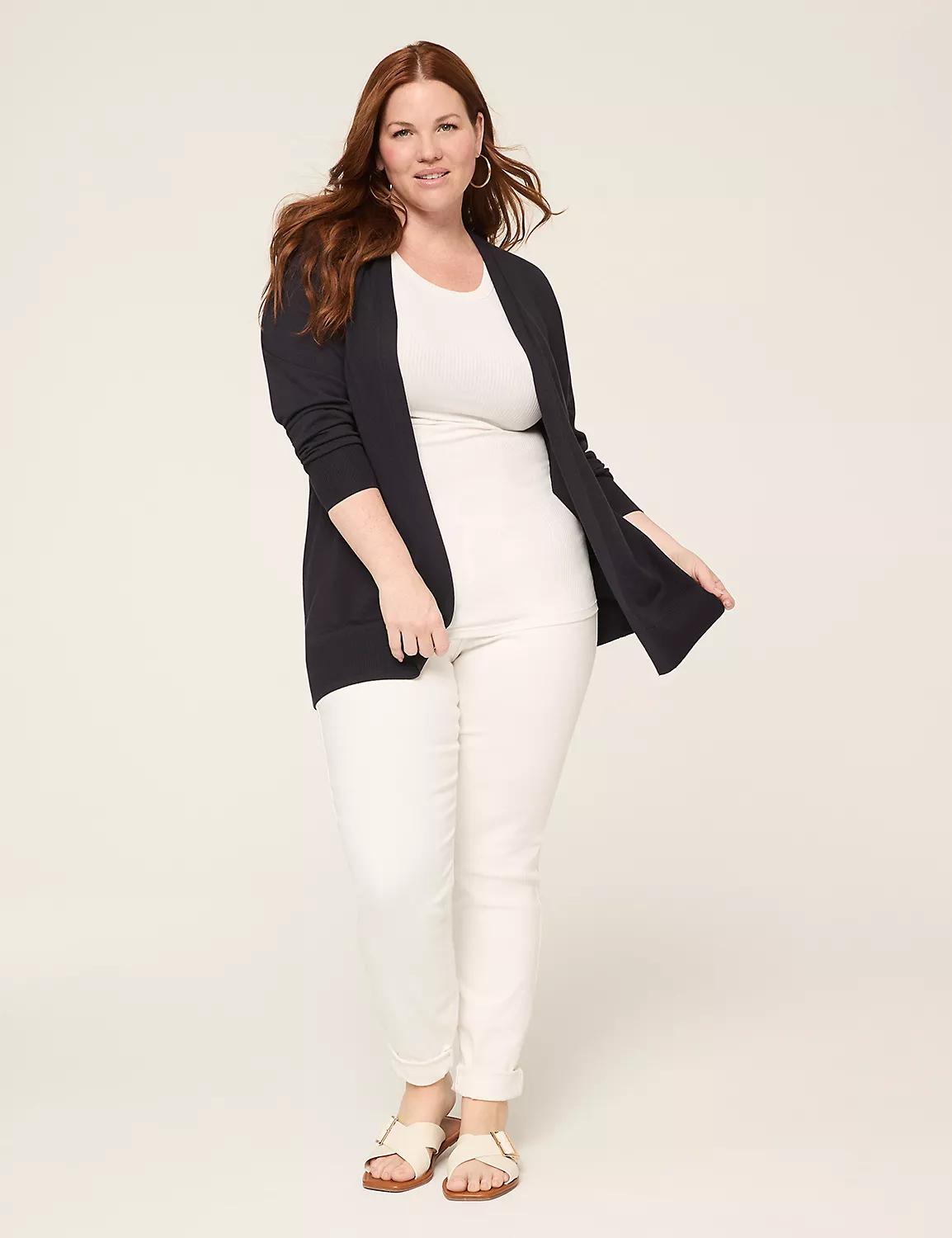 Modern Long-Sleeve Open-Front Cardigan Product Image