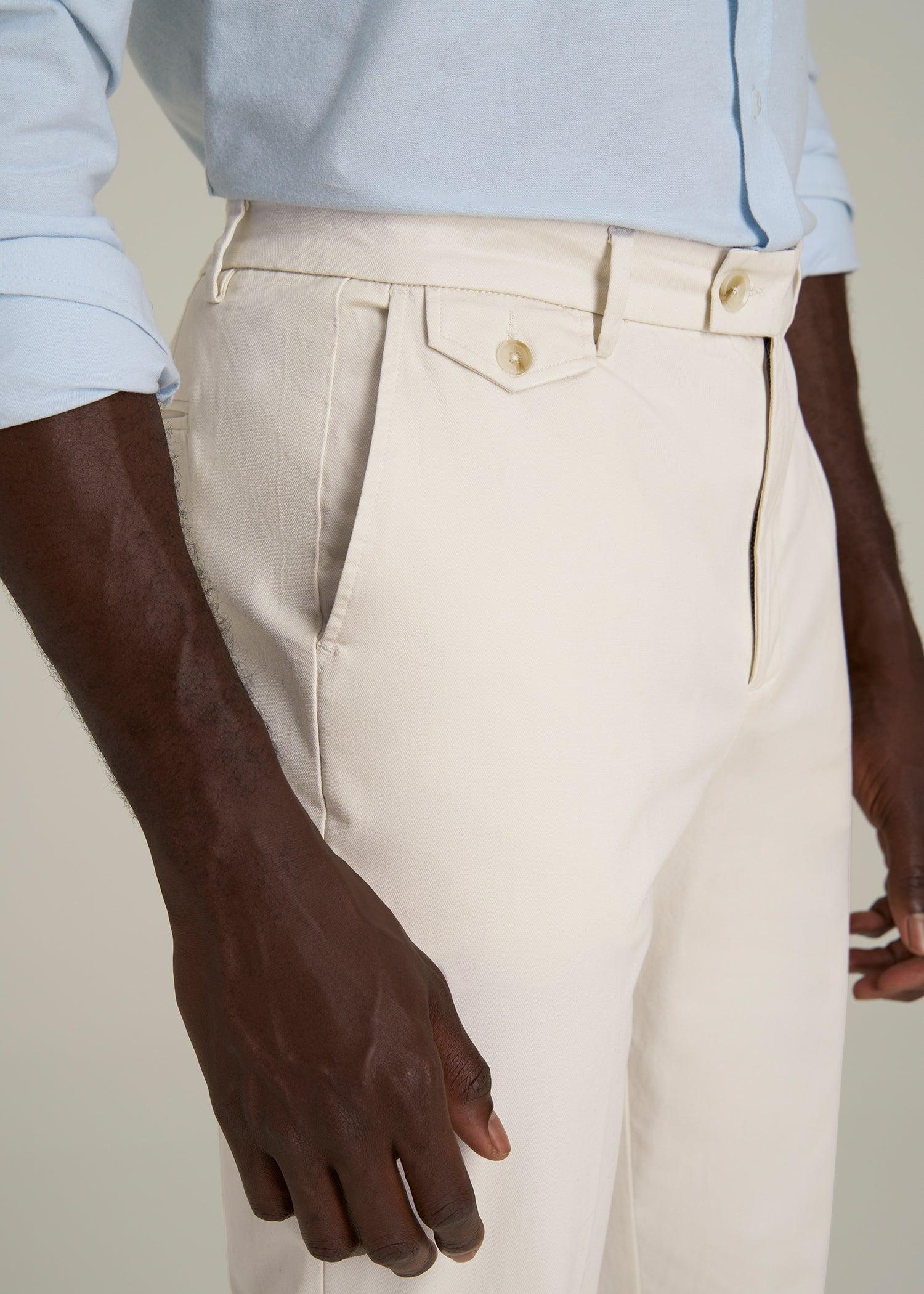Refined Chinos for Tall Men in Antique White Male Product Image