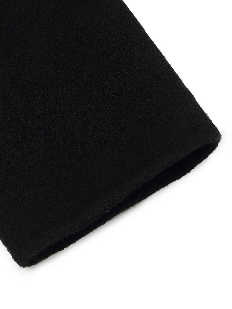 Tencel Wool Notched Lapel Mid-Length Coat With Belt Product Image