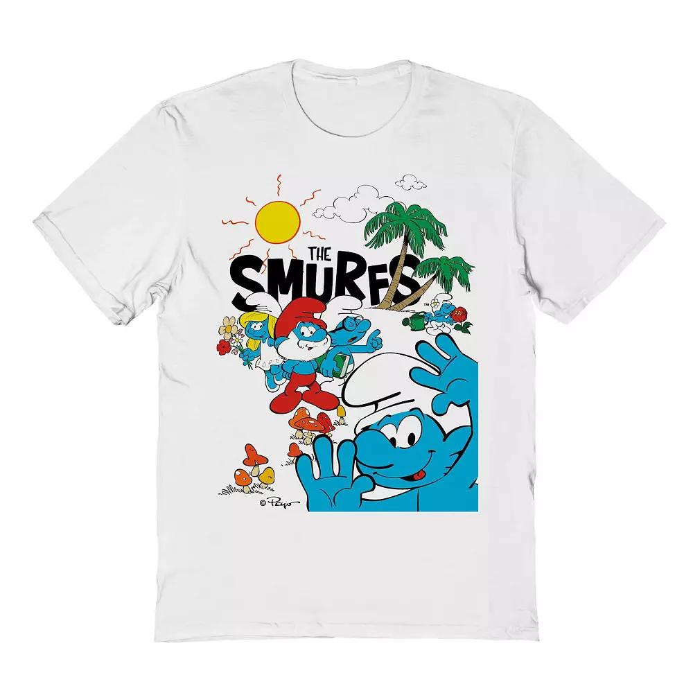 Men's The Smurfs Sunny Day Graphic Tee, Size: Medium, White Product Image