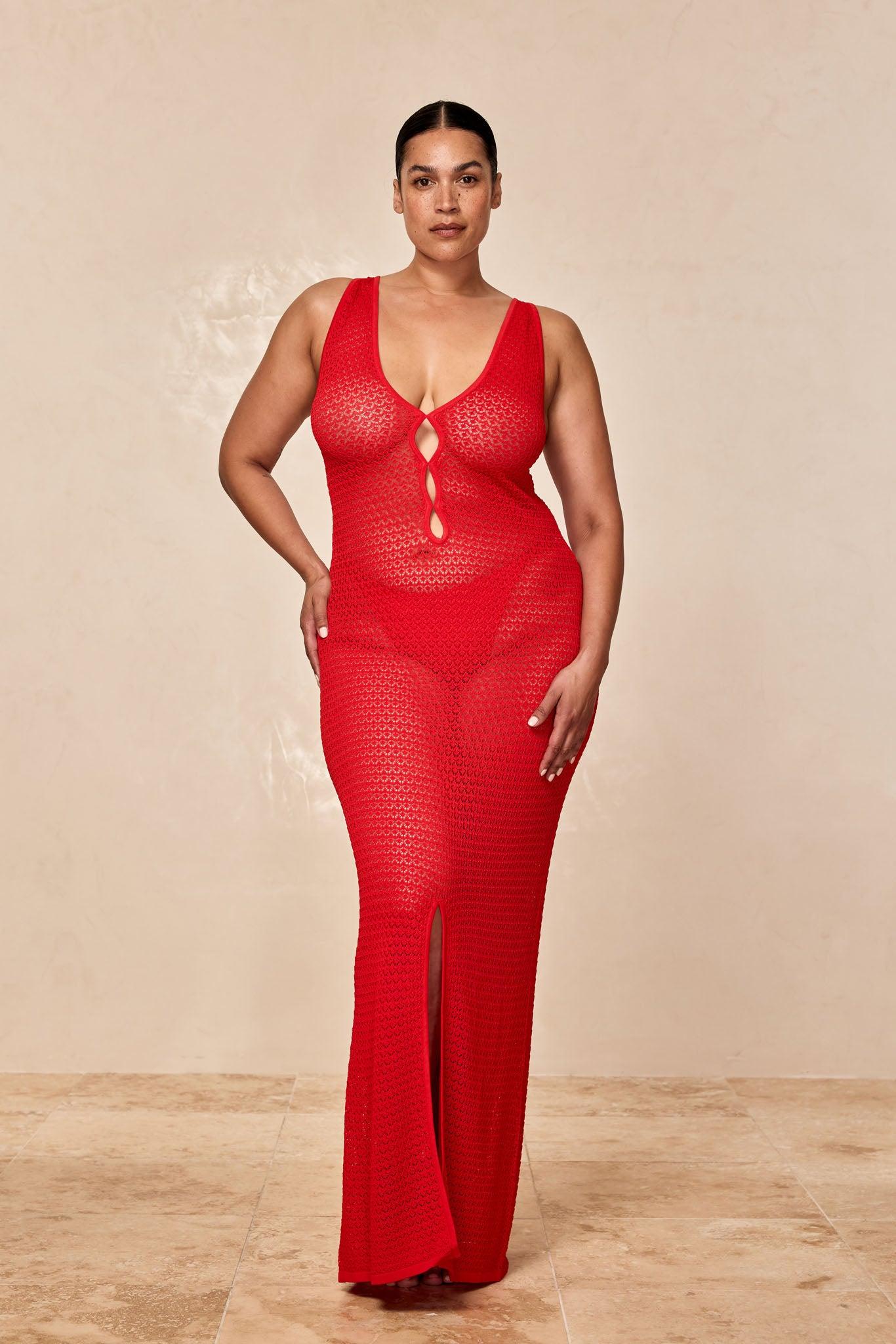 Ramatuelle Dress - Chili Pepper Lace Crochet Product Image