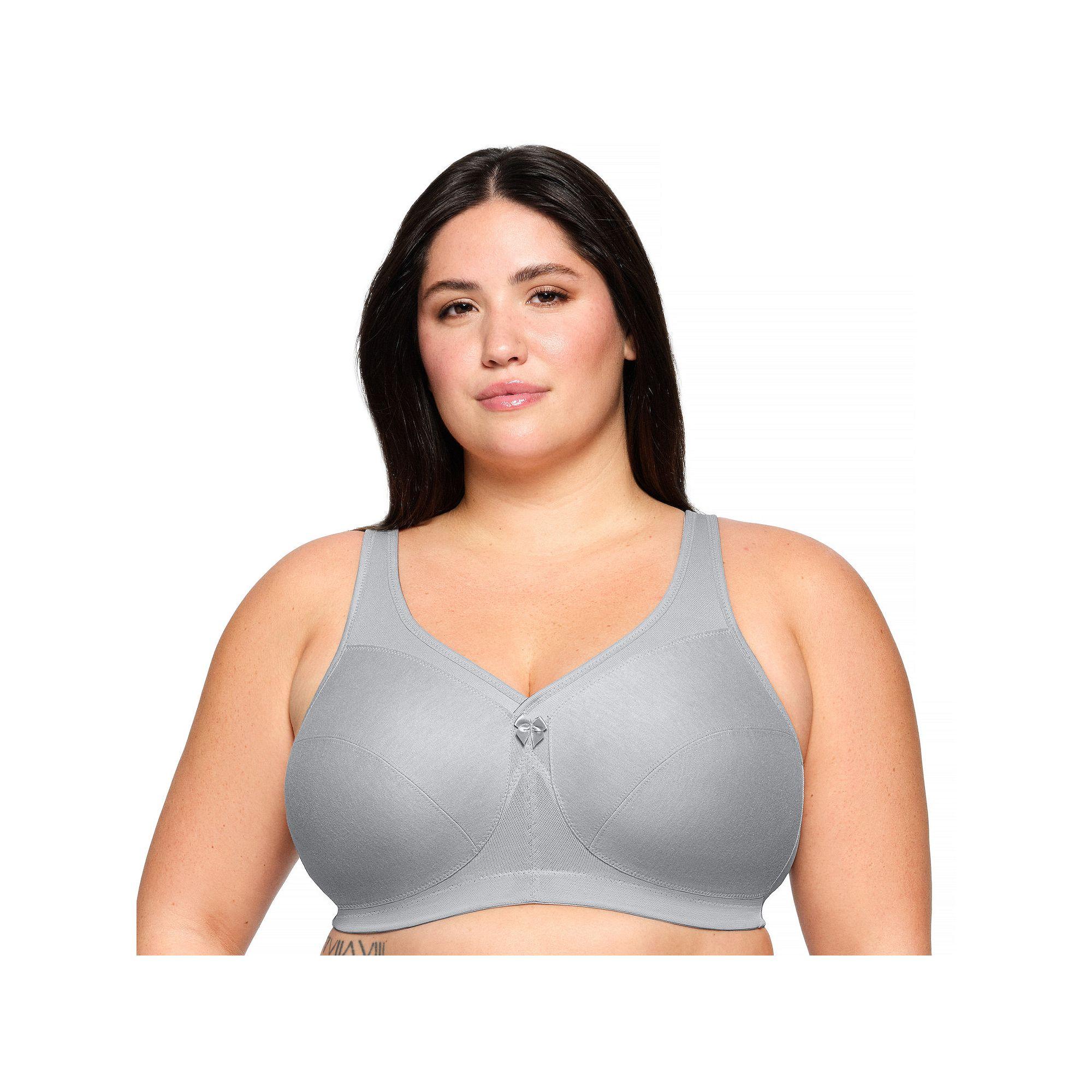 Plus Size Glamorise Full-Figure MagicLift Active Wire-free Support Bra 1005, Women's, Size: 42 H, Gray Product Image