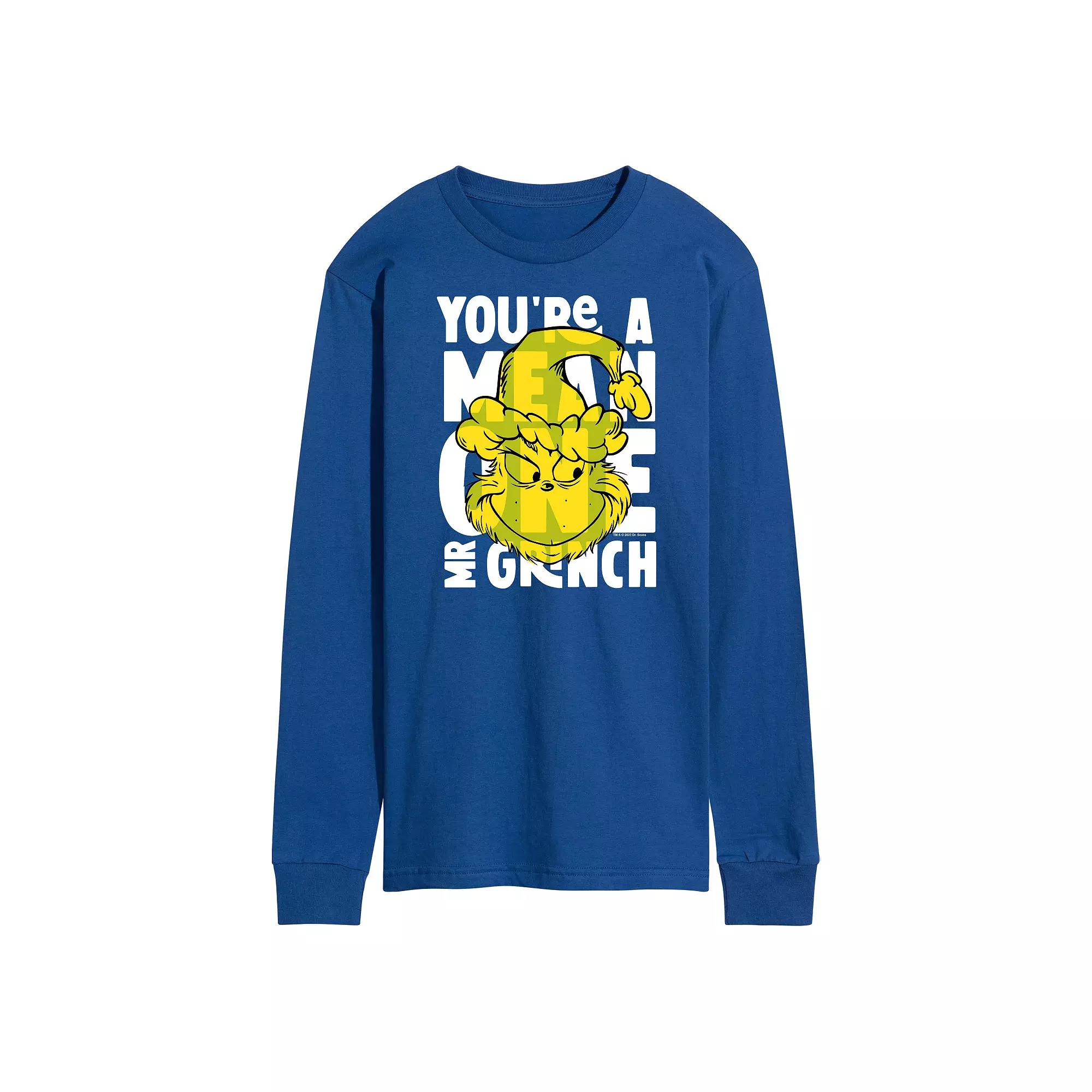 Men's Dr. Seuss Grinch You're A Mean One Long Sleeve Tee,  Product Image