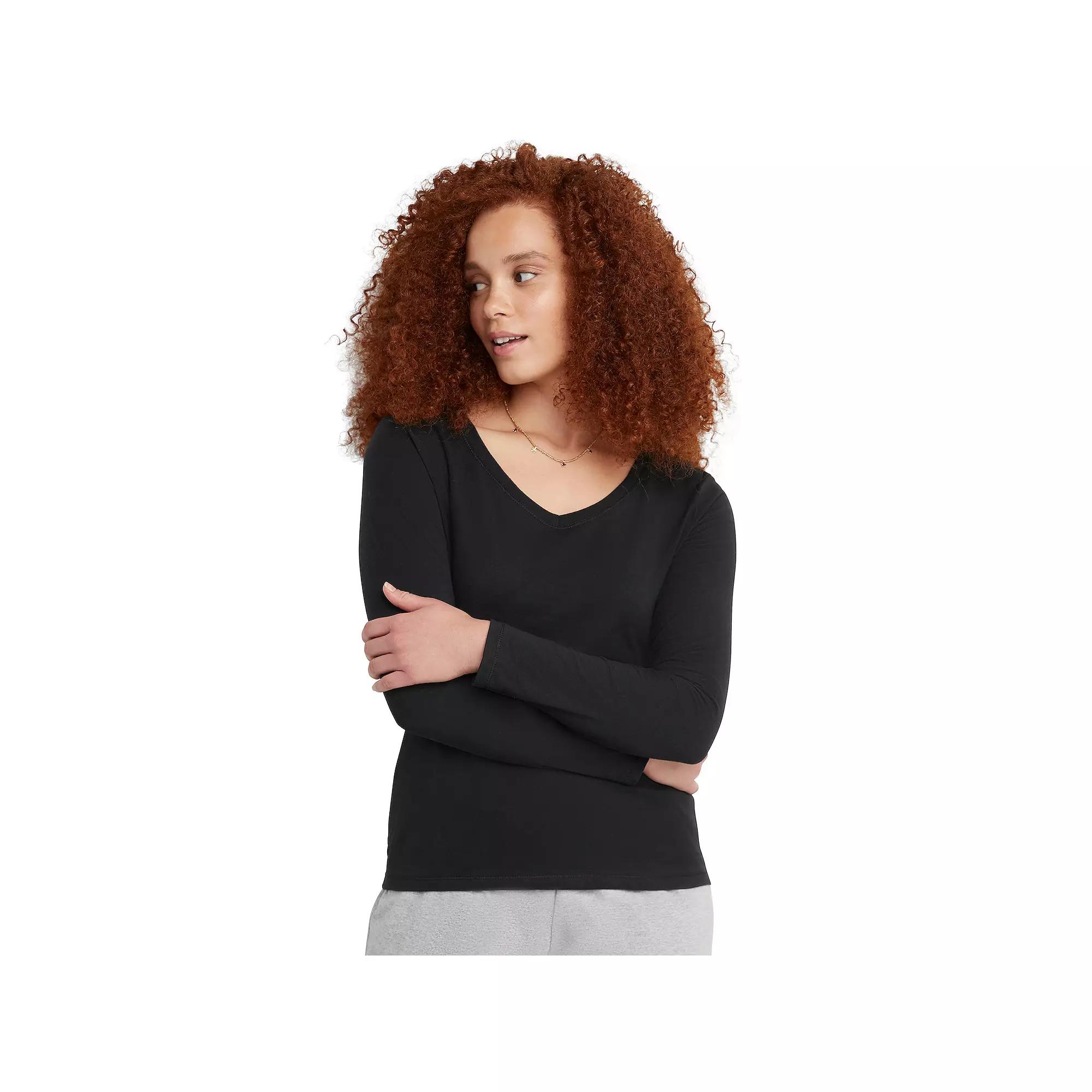 Women's Hanes® Originals Long Sleeve Tee,  Product Image