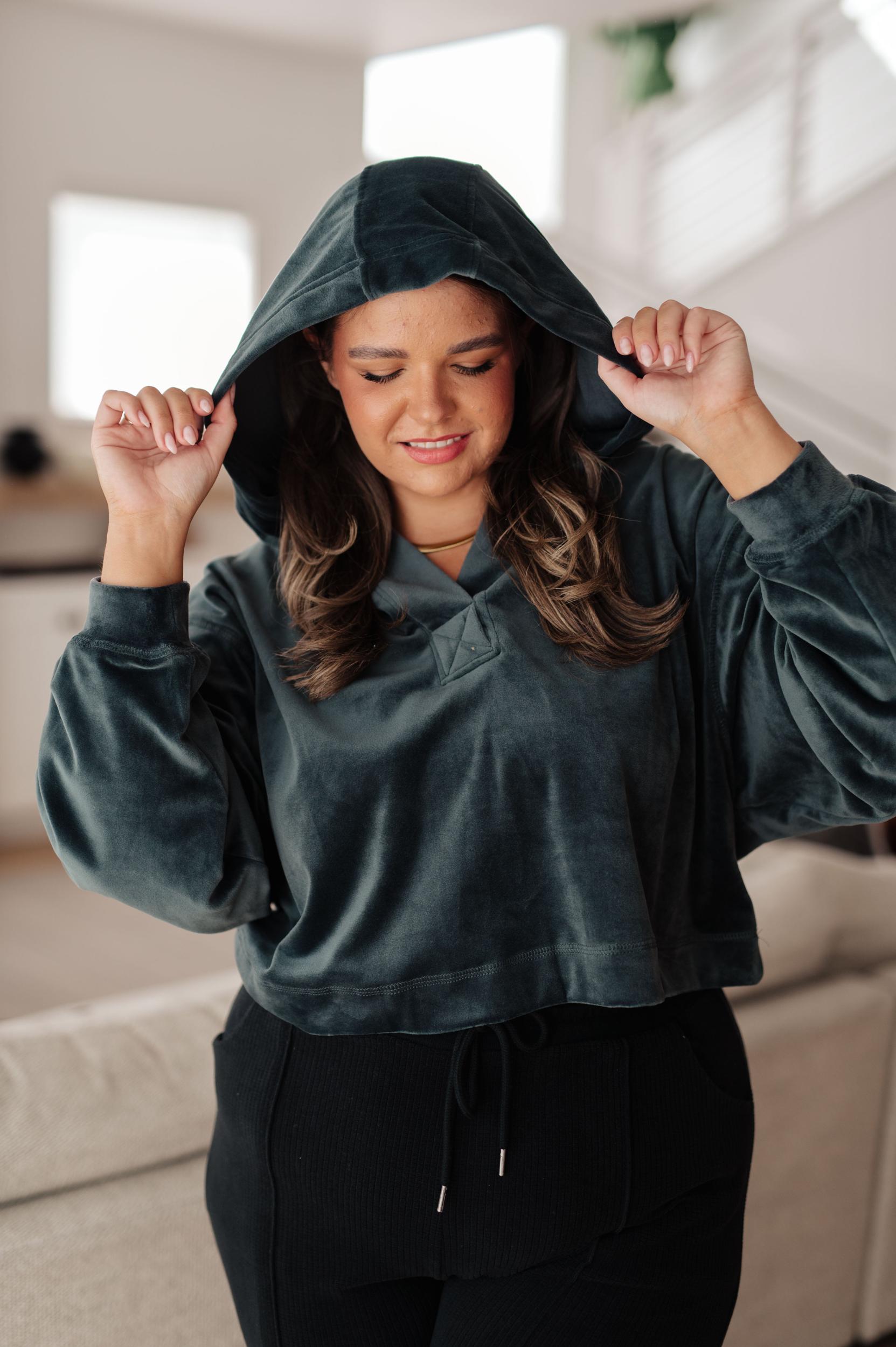 Velvet Icon Hoodie In Grey Blue (Online Exclusive) Product Image