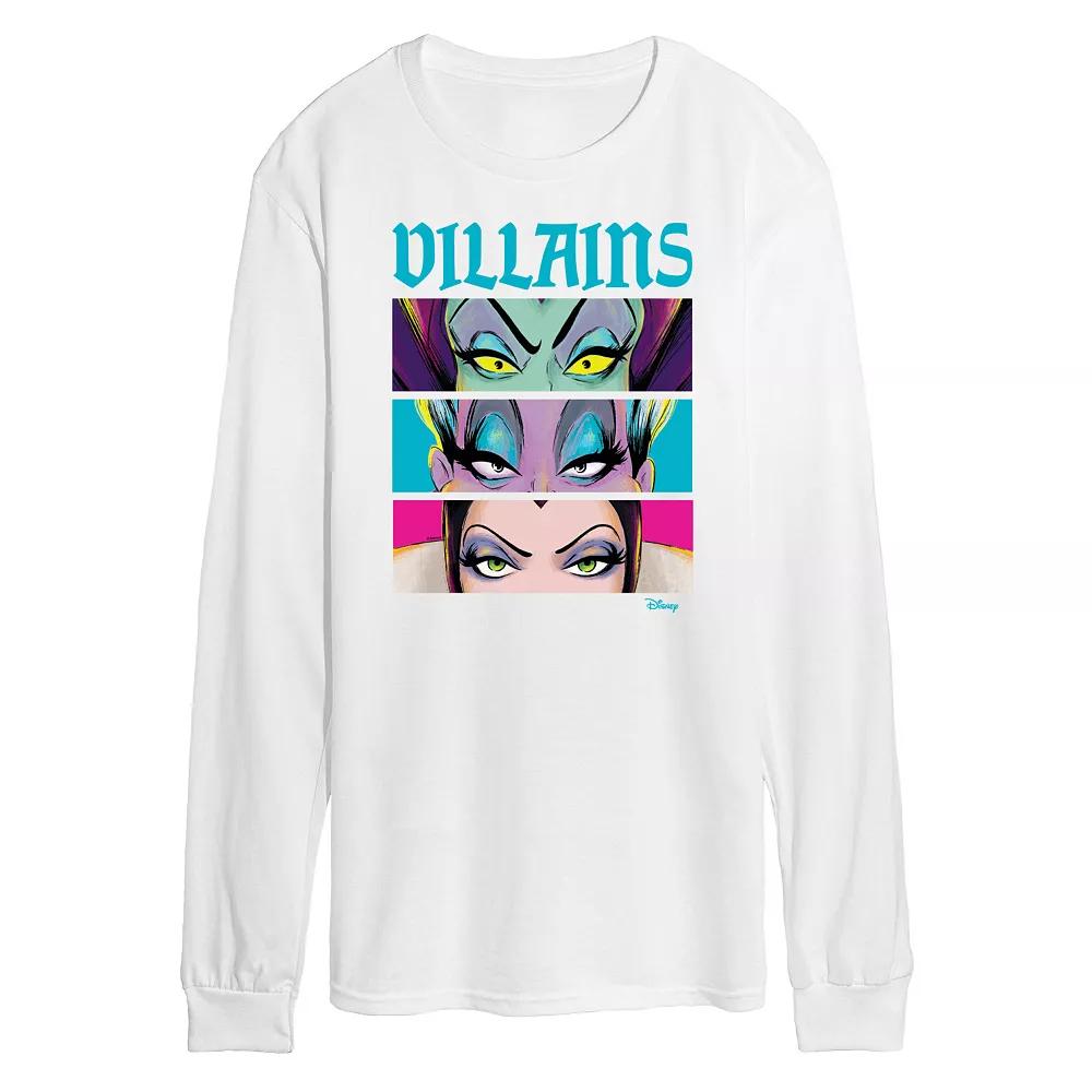 Disney Villains Men's Stacked Long Sleeve Graphic Tee,  Product Image