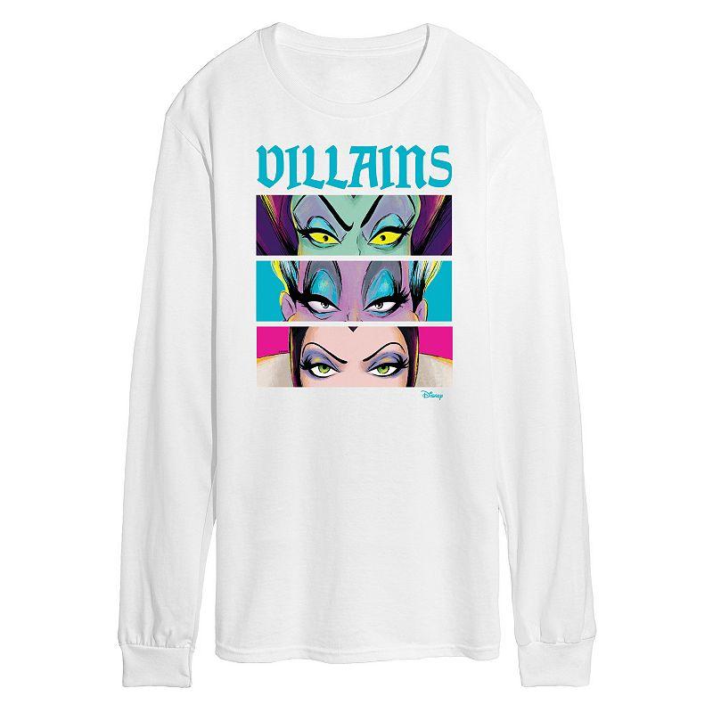 Disney Villains Men's Stacked Long Sleeve Graphic Tee,  Product Image