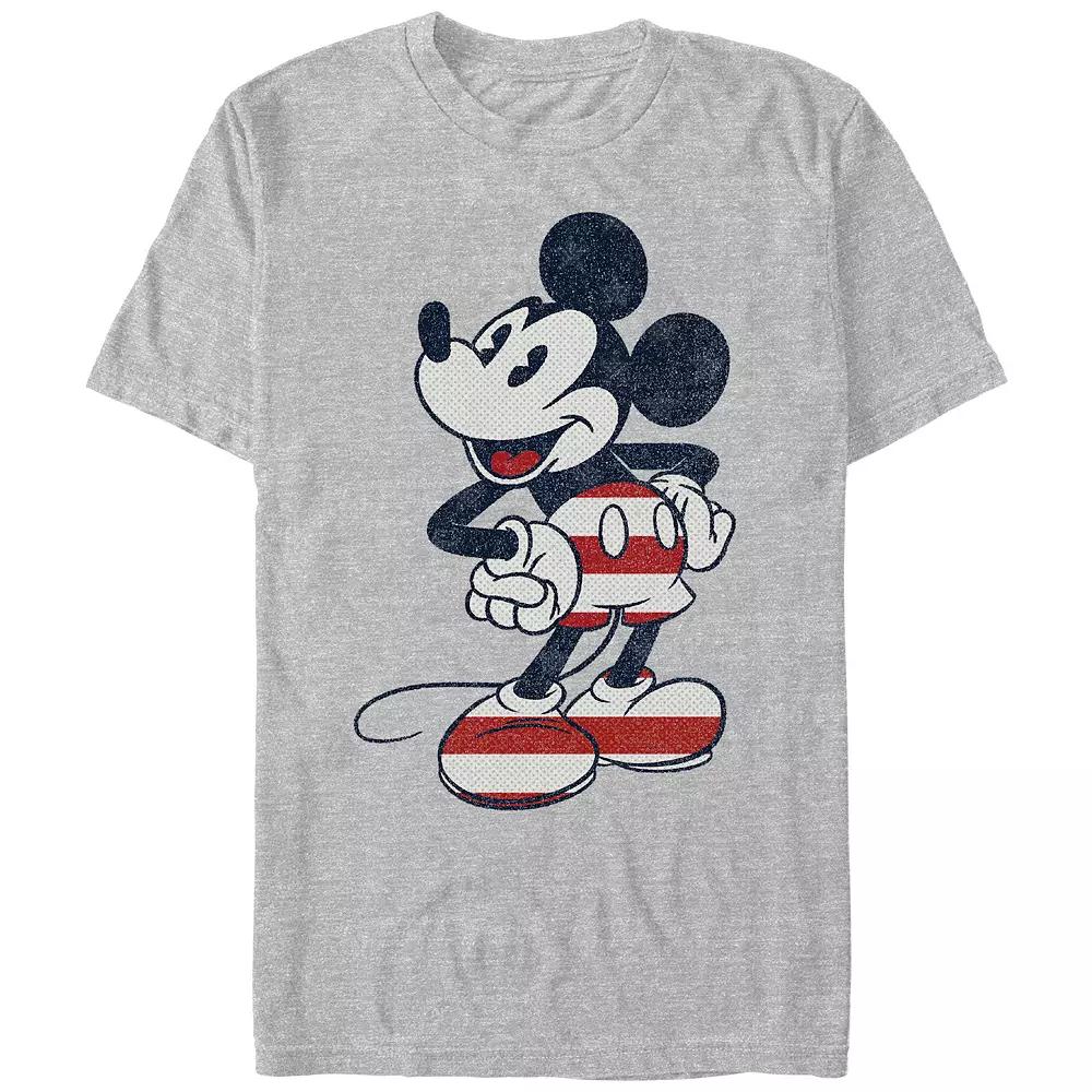 Disney's Mickey Mouse Men's Red And White Print Outfit Graphic Tee,  Product Image