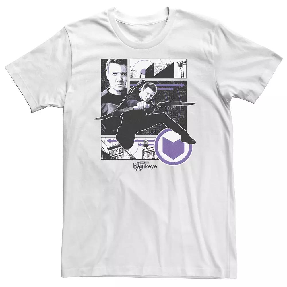 Big & Tall Marvel Hawkeye Portrait Panel Collage Tee, Men's, Size: 3XL Tall, White Product Image