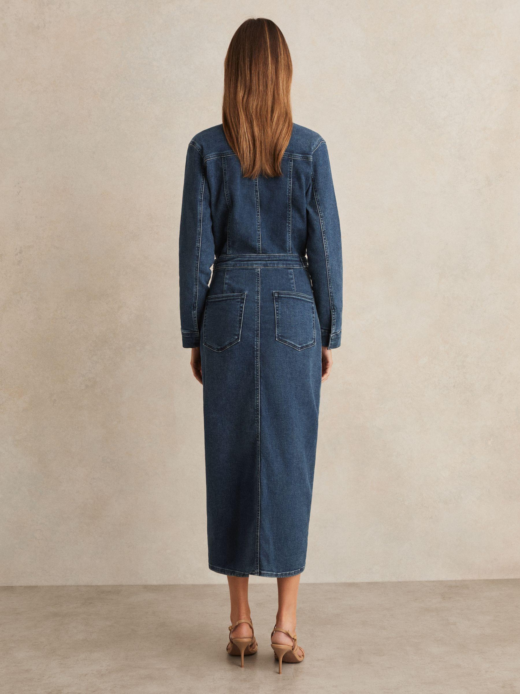 Good American Denim Midi Dress in Dark Indigo Product Image