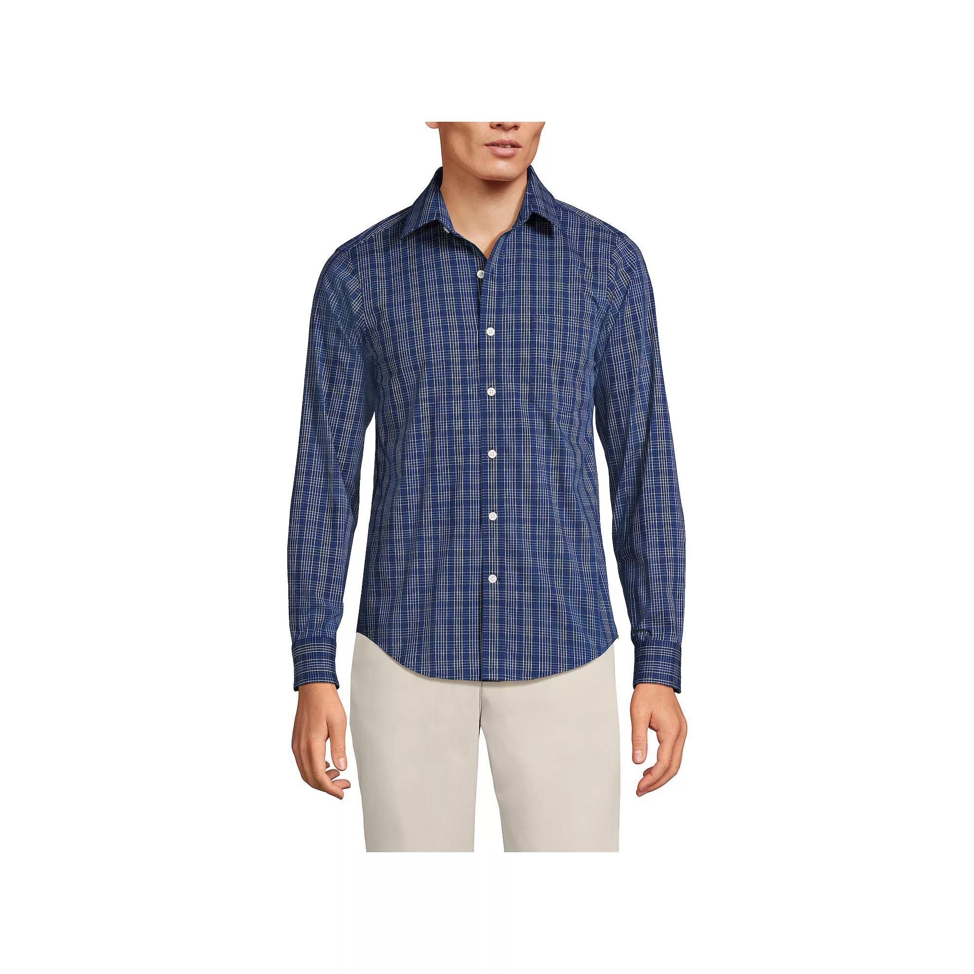 Men's Lands' End Traditional Fit Travel Button-Down Shirt,  Product Image
